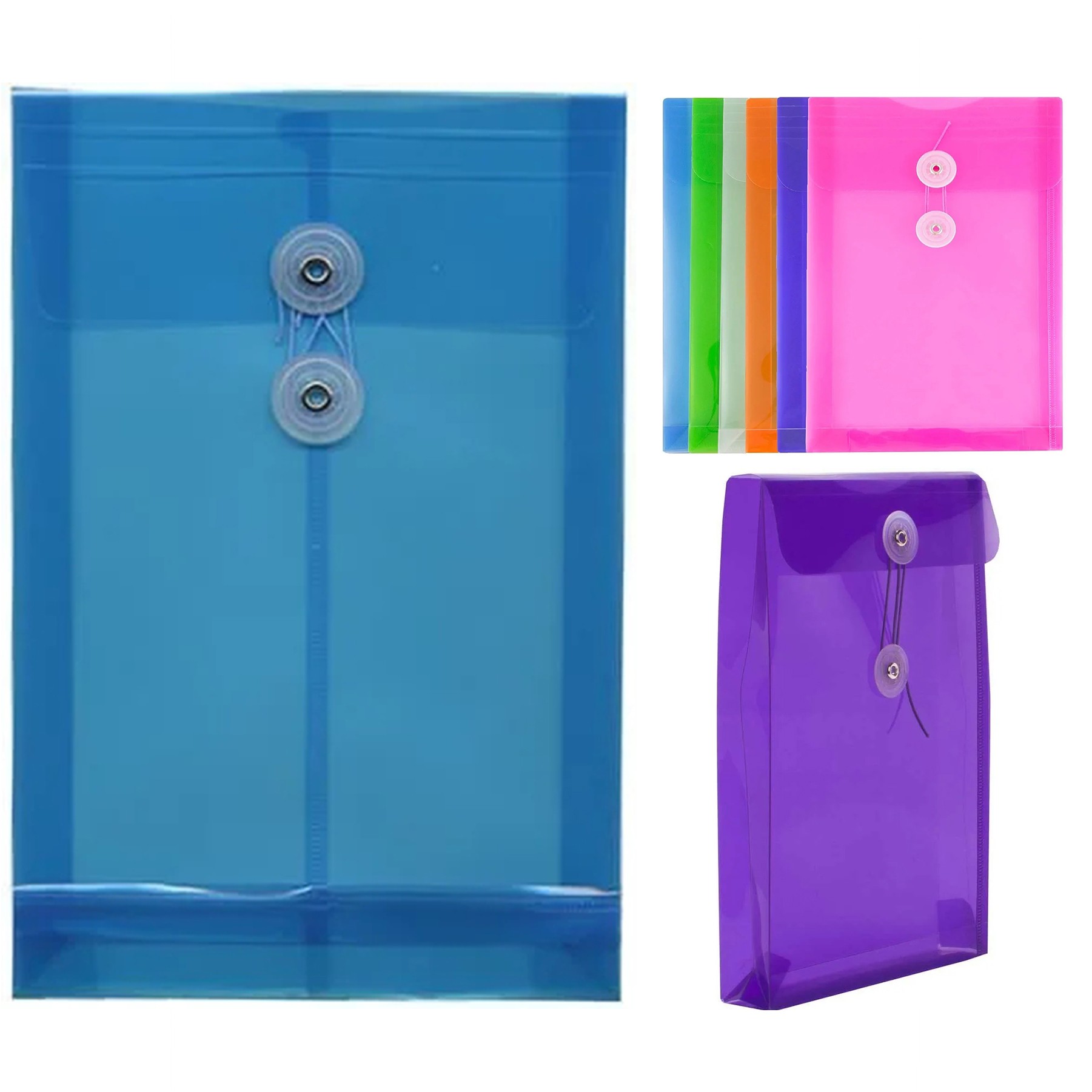 Plastic Envelopes Bag with Button String Tie Closure 3
