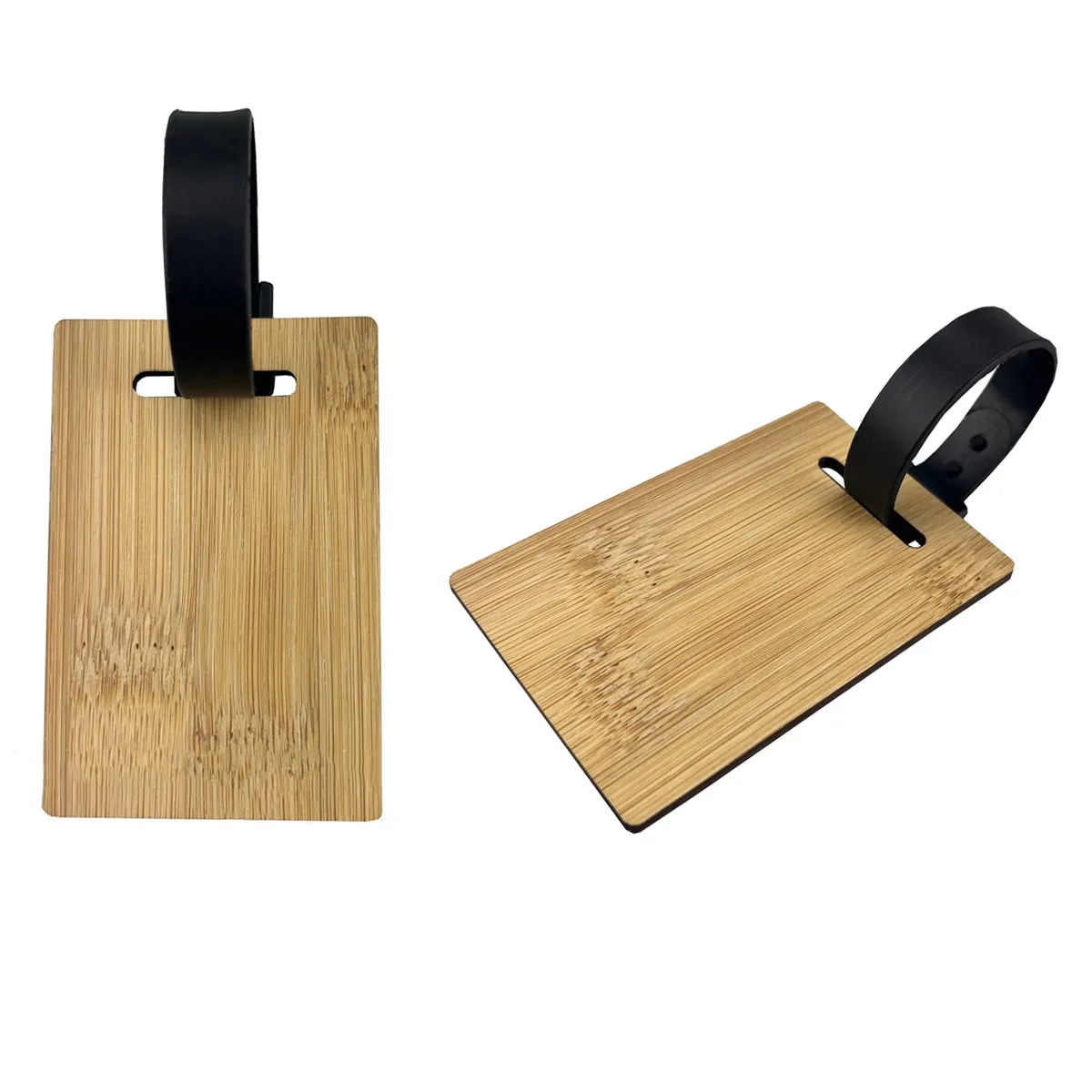 Wood Leather Luggage Tag for Suitcase Label Travel Bag 3