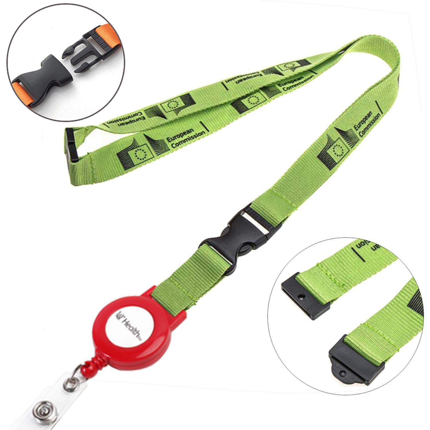 Polyester Lanyard Badge Reel Combo w/ Safety Breakaway & Buckle Release 2