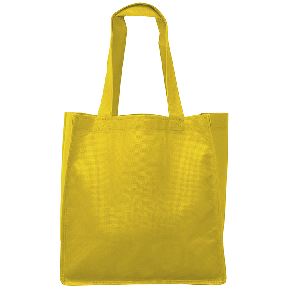 Discount Grocery Non Woven Tote Bag W/ Gusset USA Decorated (12" X 12.75" X 8")