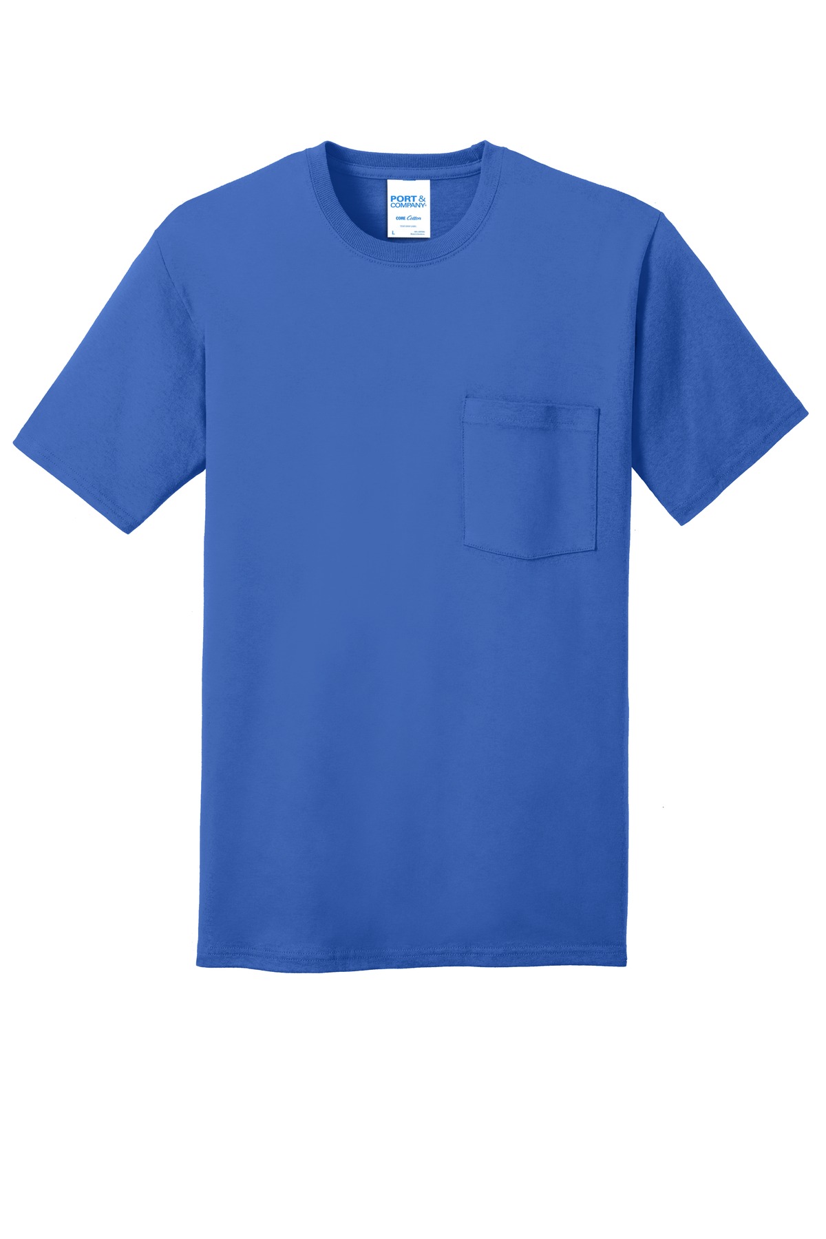 Port & Co Core Cotton Pocket Tee. PC54P 142
