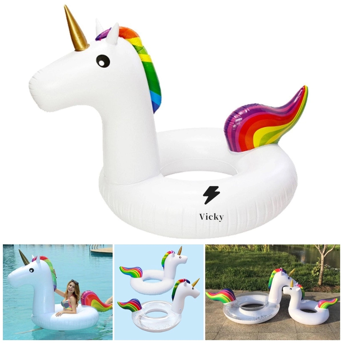 Giant Unicorn Inflatable Pool Float 7