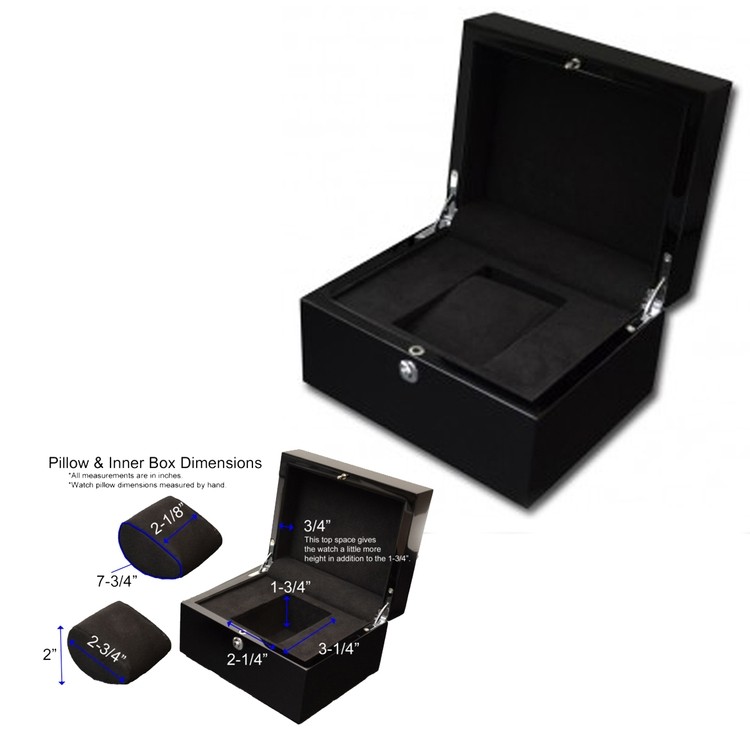 Piano Lacquer Black Finished Wood Watch Box 1