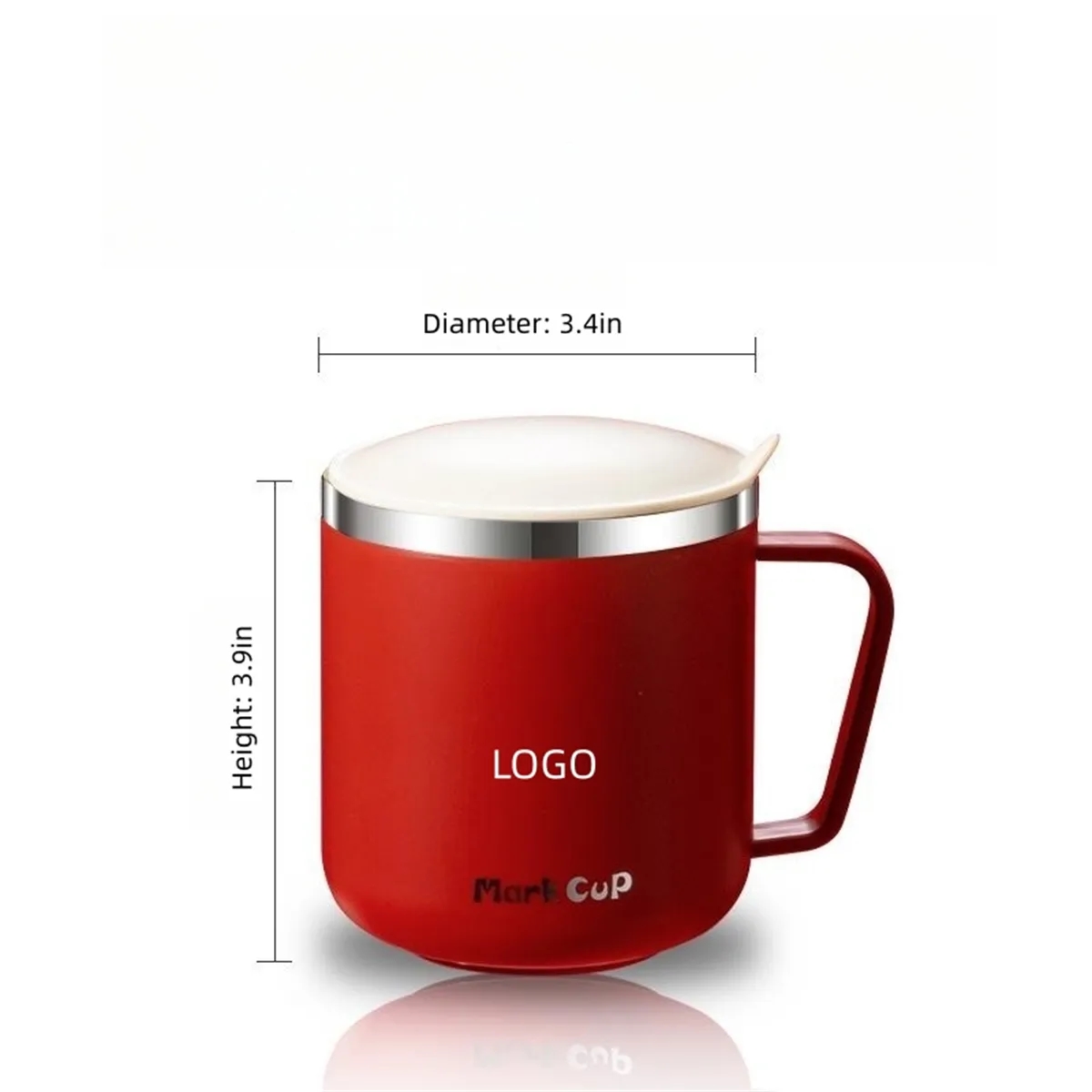 13 oz Insulated Coffee Mug with Handle and Lid 4