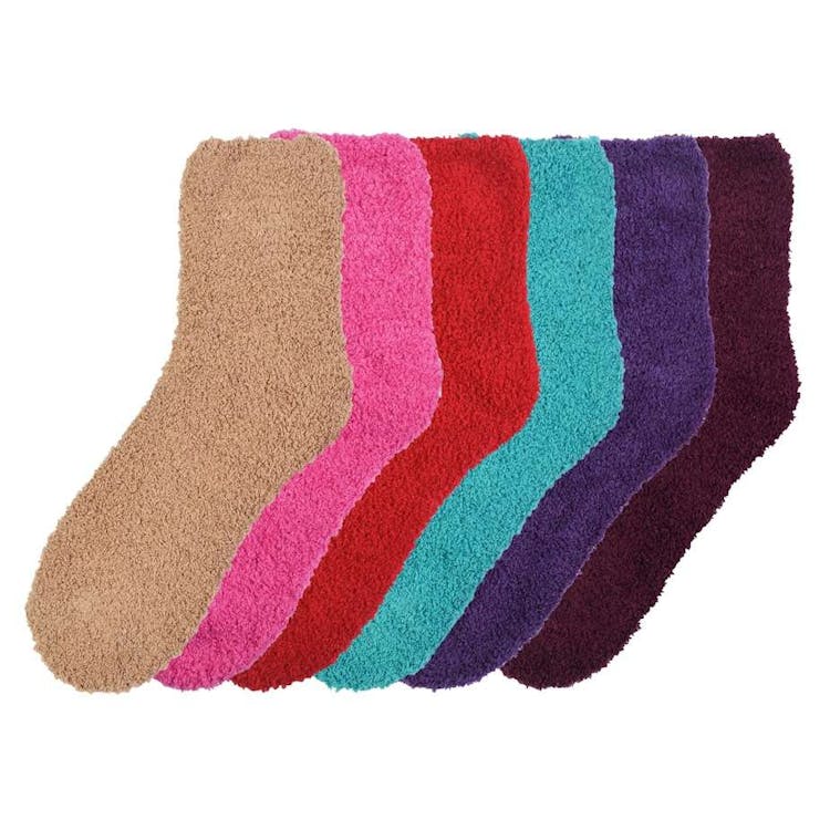 Women's Plush Socks - 6 Solid Colors Size 9-11 3-Pack 2