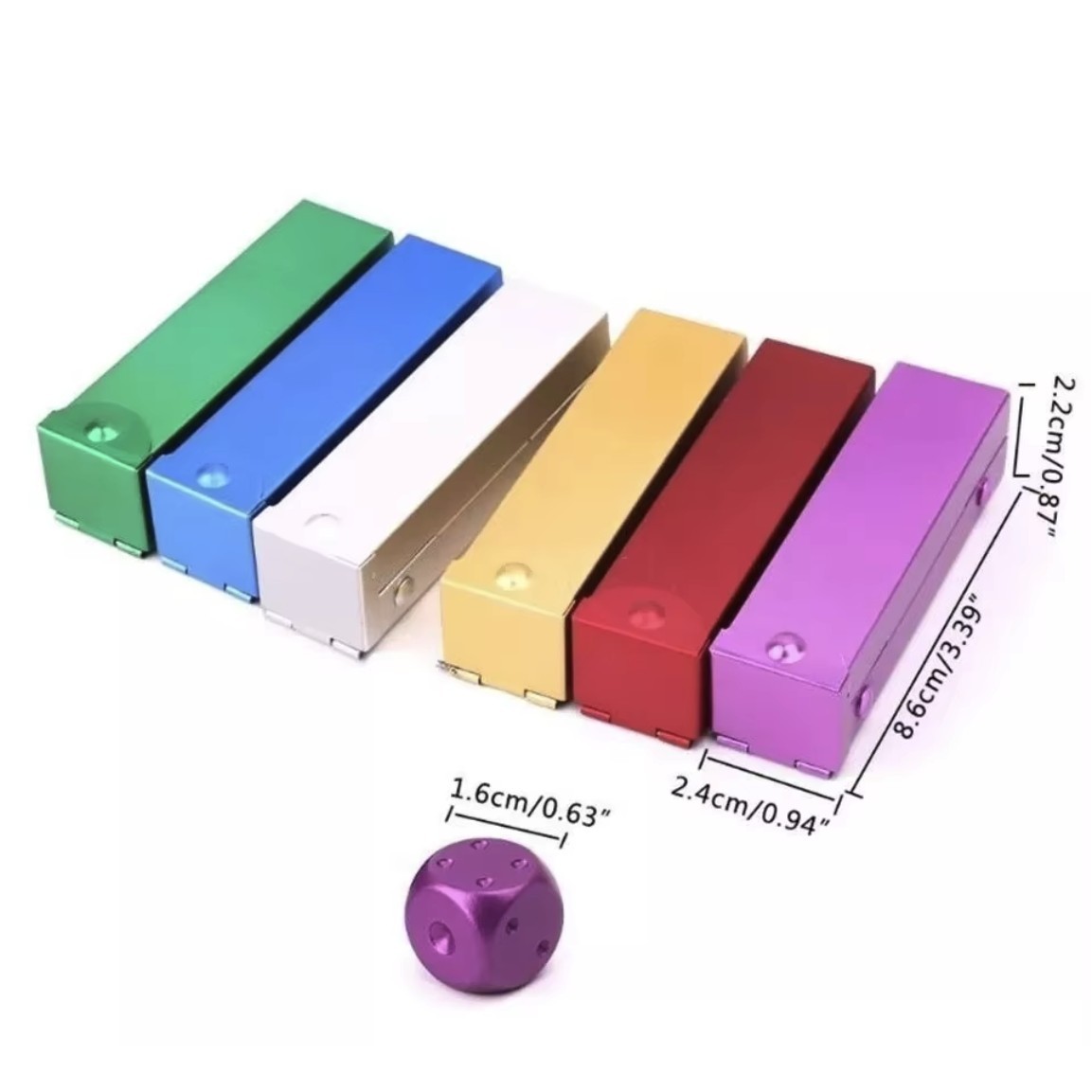 Aluminum Dice Set with Metal Case 2