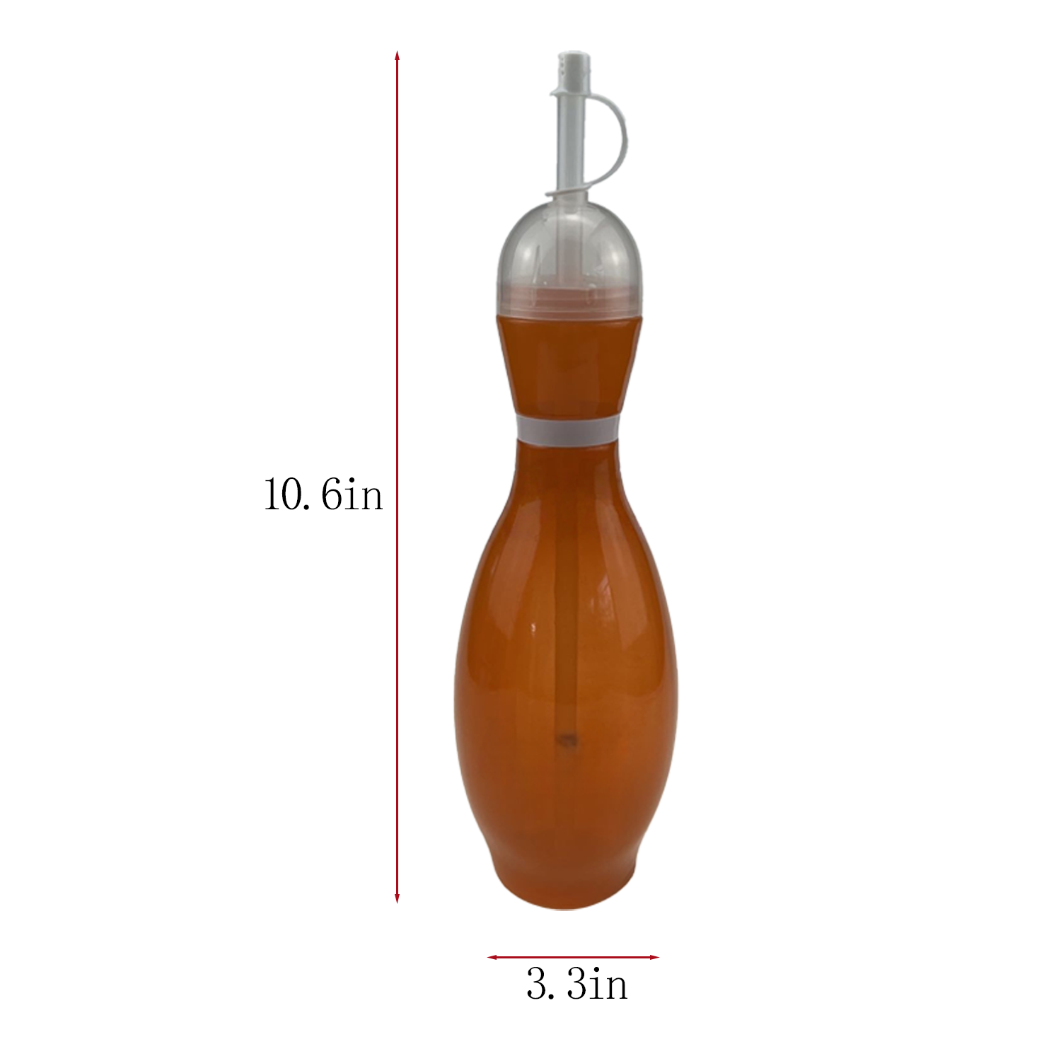 25oz PVC Bowling Shape Straw Beverage Bottle 6