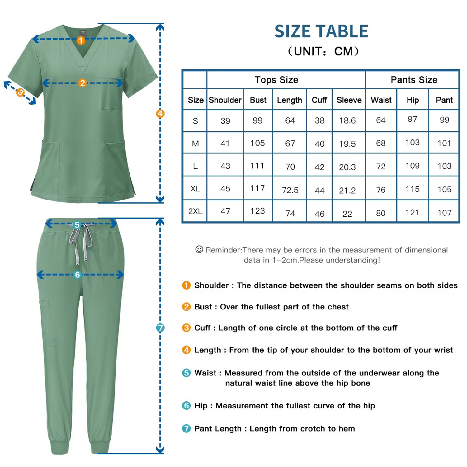 Classic Lightweight Tuck-In V-Neck Scrubs Set w/ Pockets 10