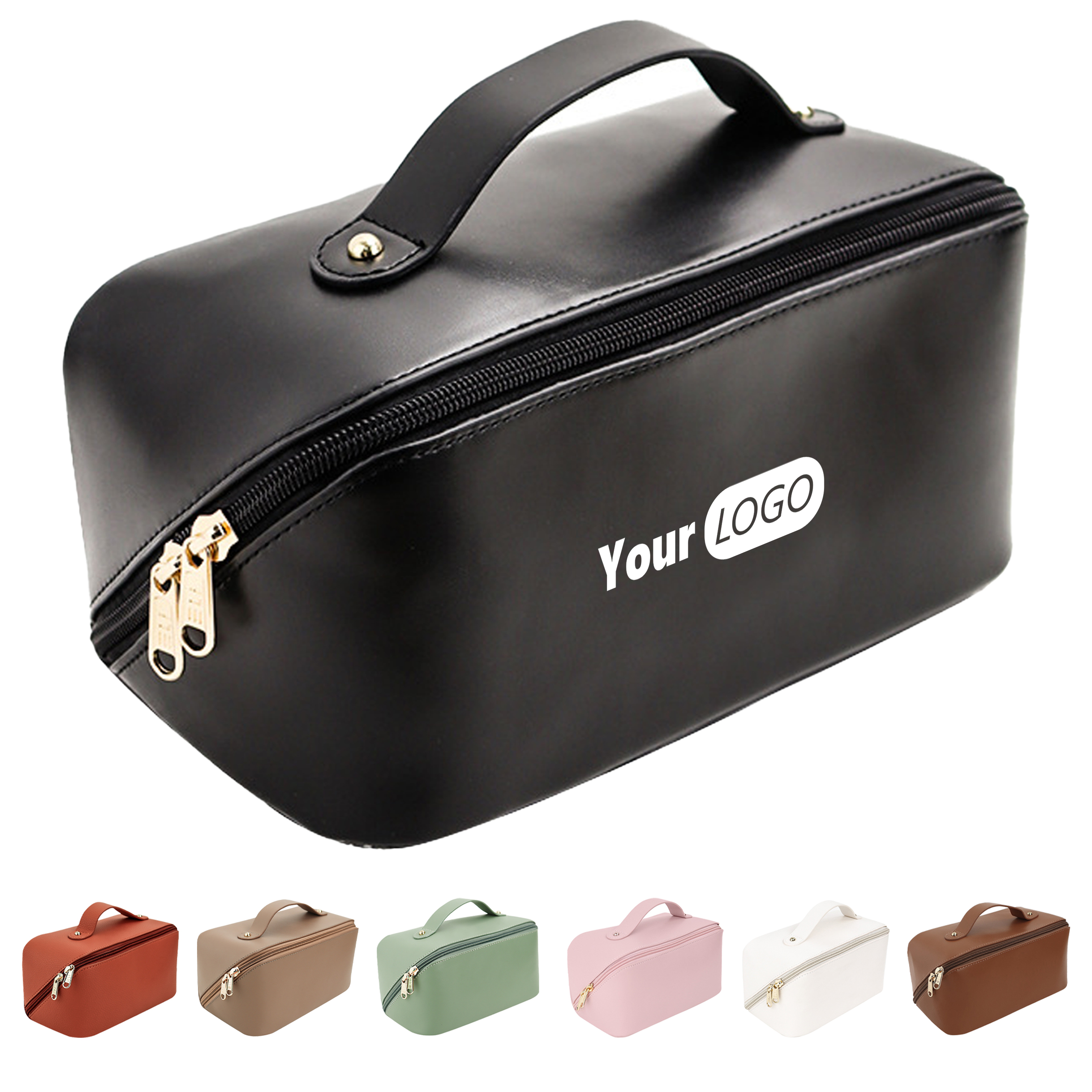 Polyurethane Large Capacity Personalized Makeup Bag 5