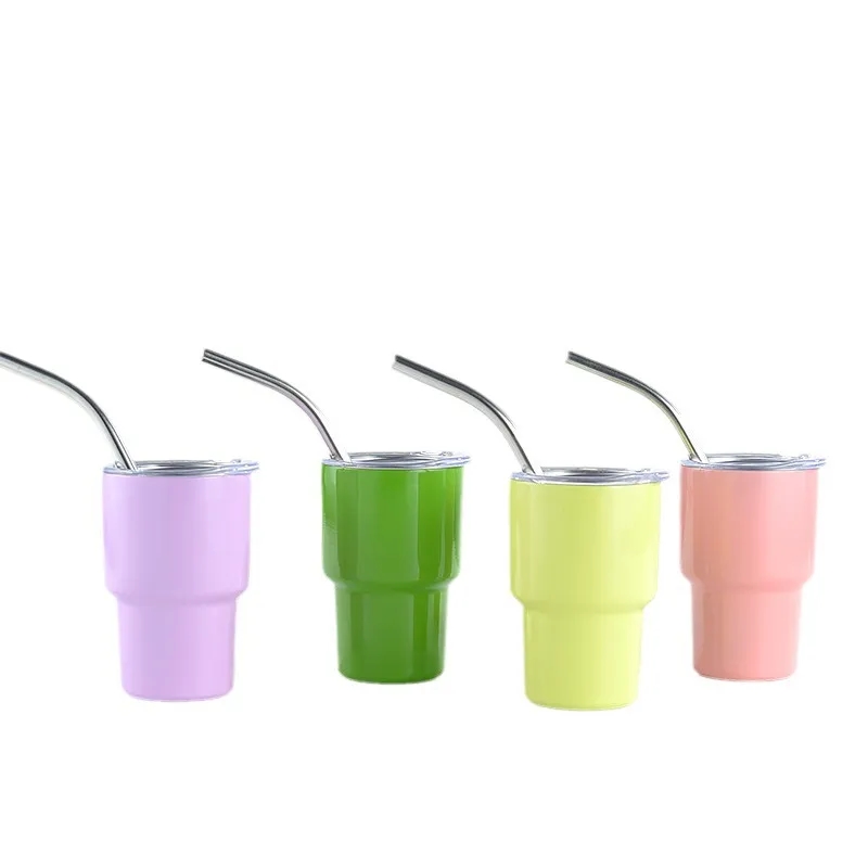 2oz Tumbler Shot Glass for Sublimationwith lids and straws 1