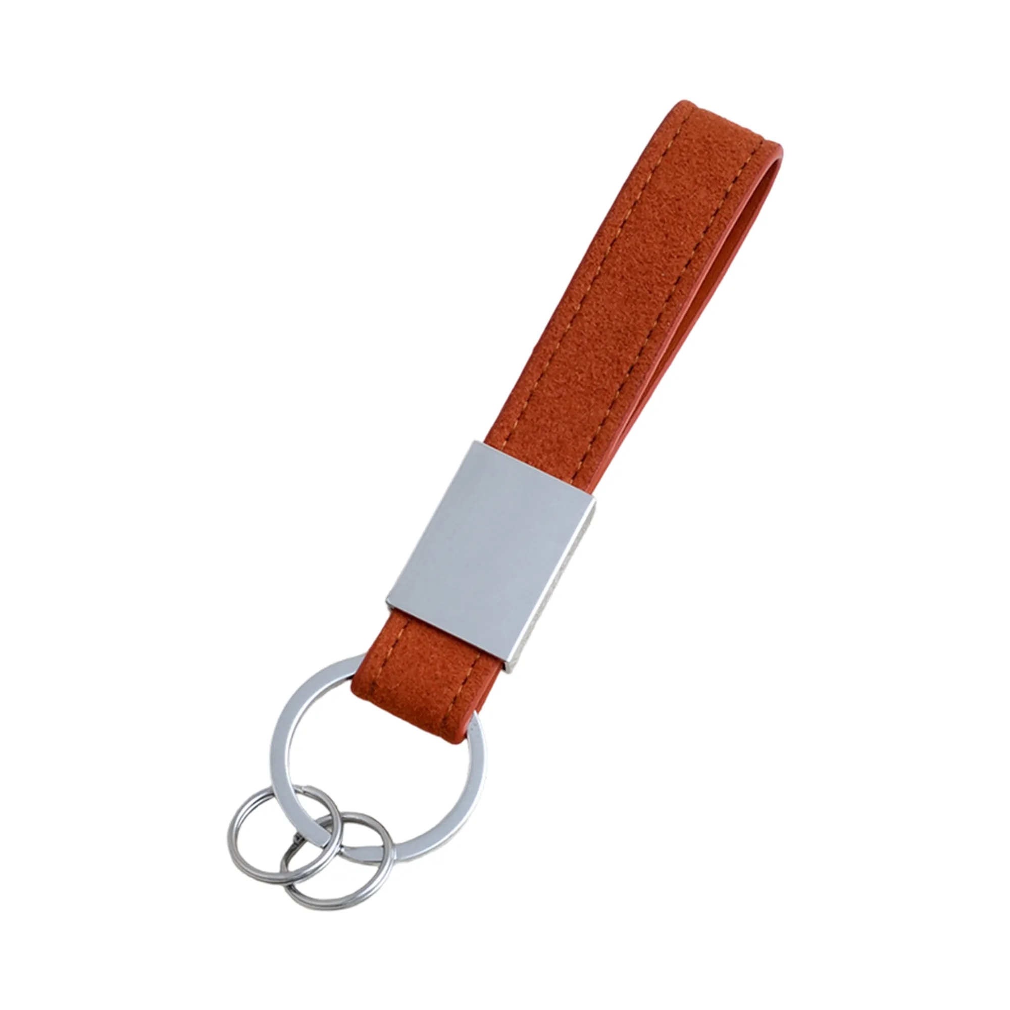 Suede Car Keychain with Zinc Alloy Pendant 9