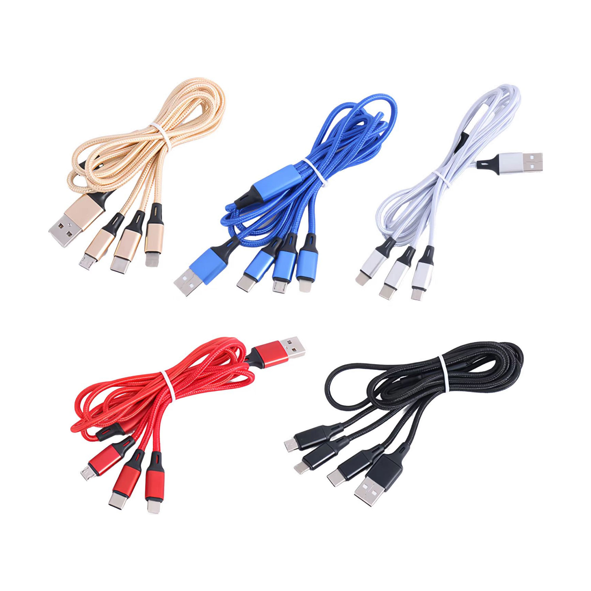 Three In One Nylon Braided Data Cable 2