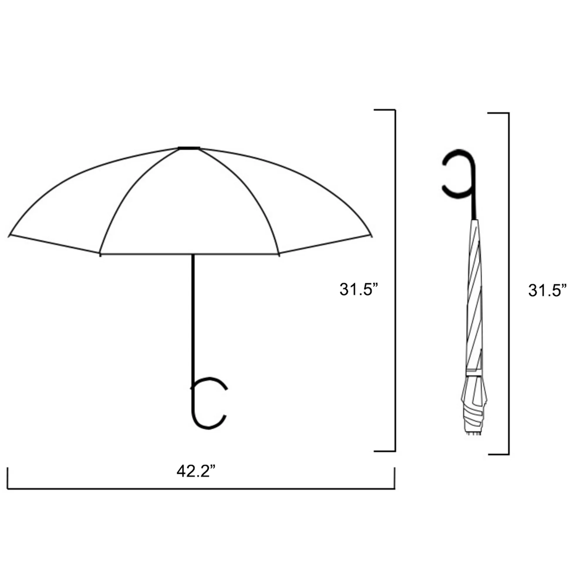 MOQ 50PCS C-Shaped Handle Inverted Umbrella 6