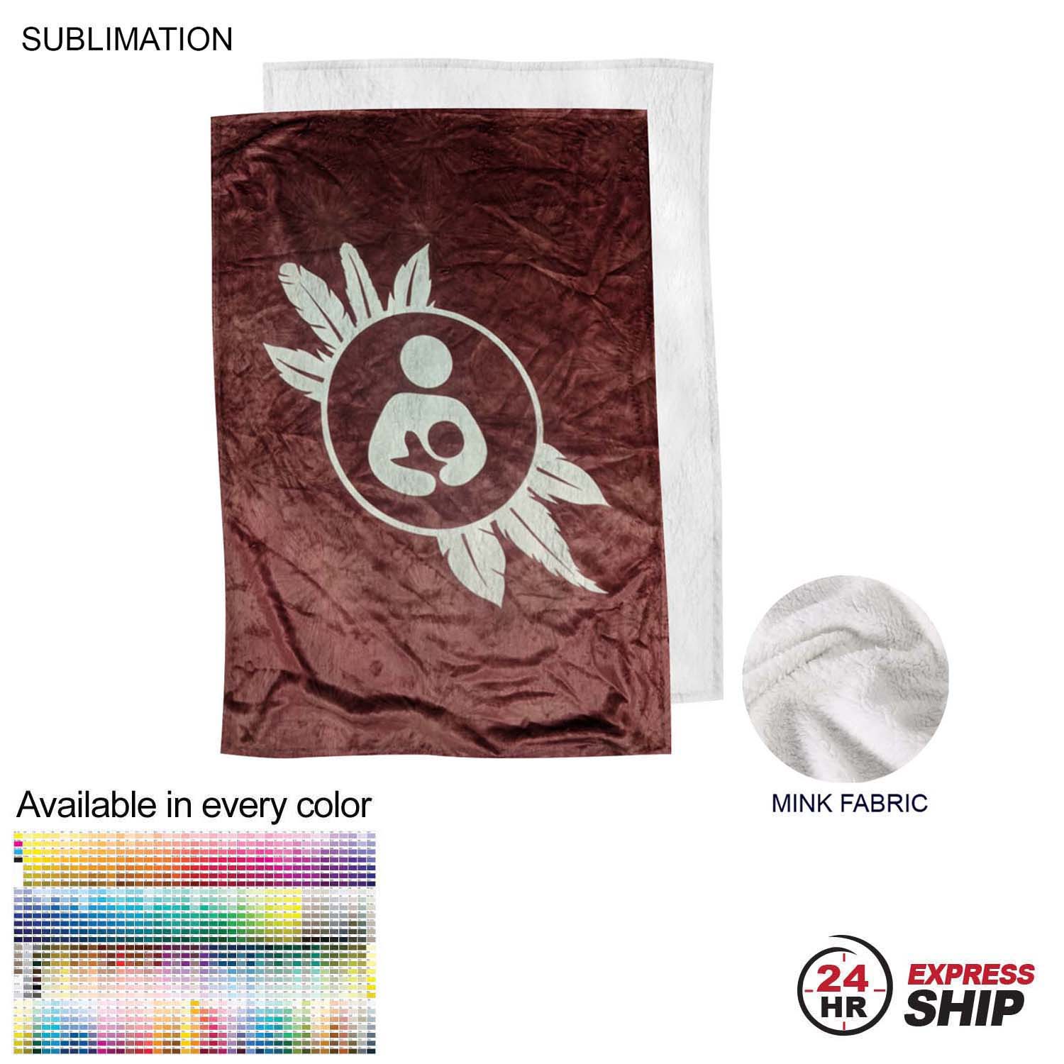 24 Hr Express Ship - Plush and Cozy Mink Flannel Fleece Lap Blanket, 30x40, Sublimated 4
