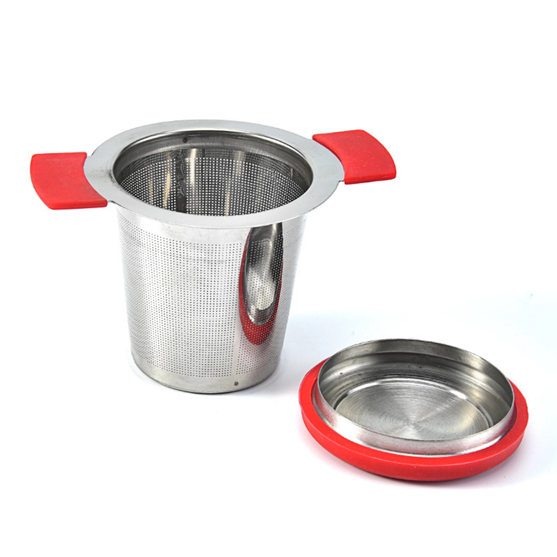 304 Stainless Steel Tea Strainer With Cover, custom kitchen gadget with logo imprint 6