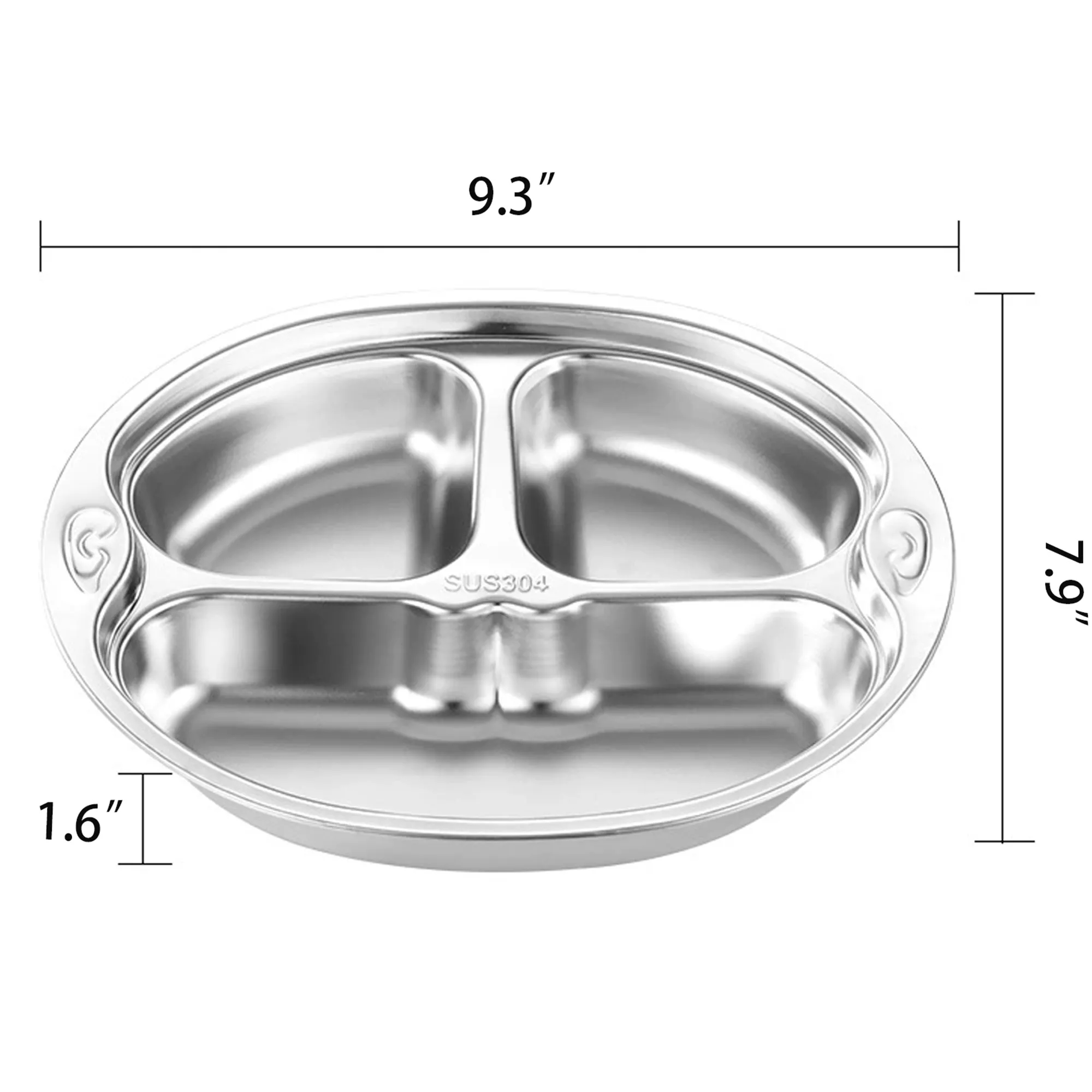 Stainless Steel Divided Dinner Tray 3