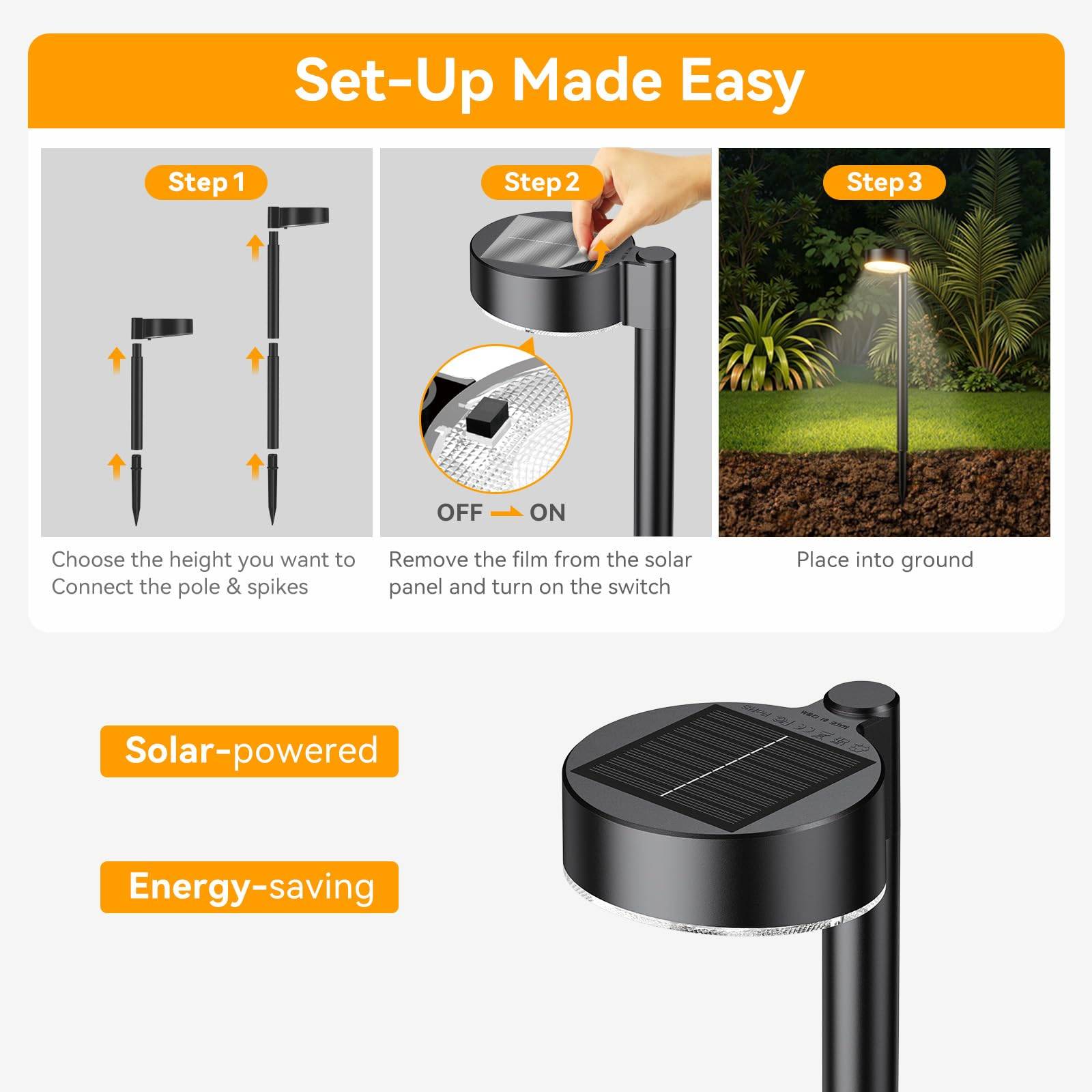 Outdoor Solar LED Garden Lights-Ground Insertion Decor 3