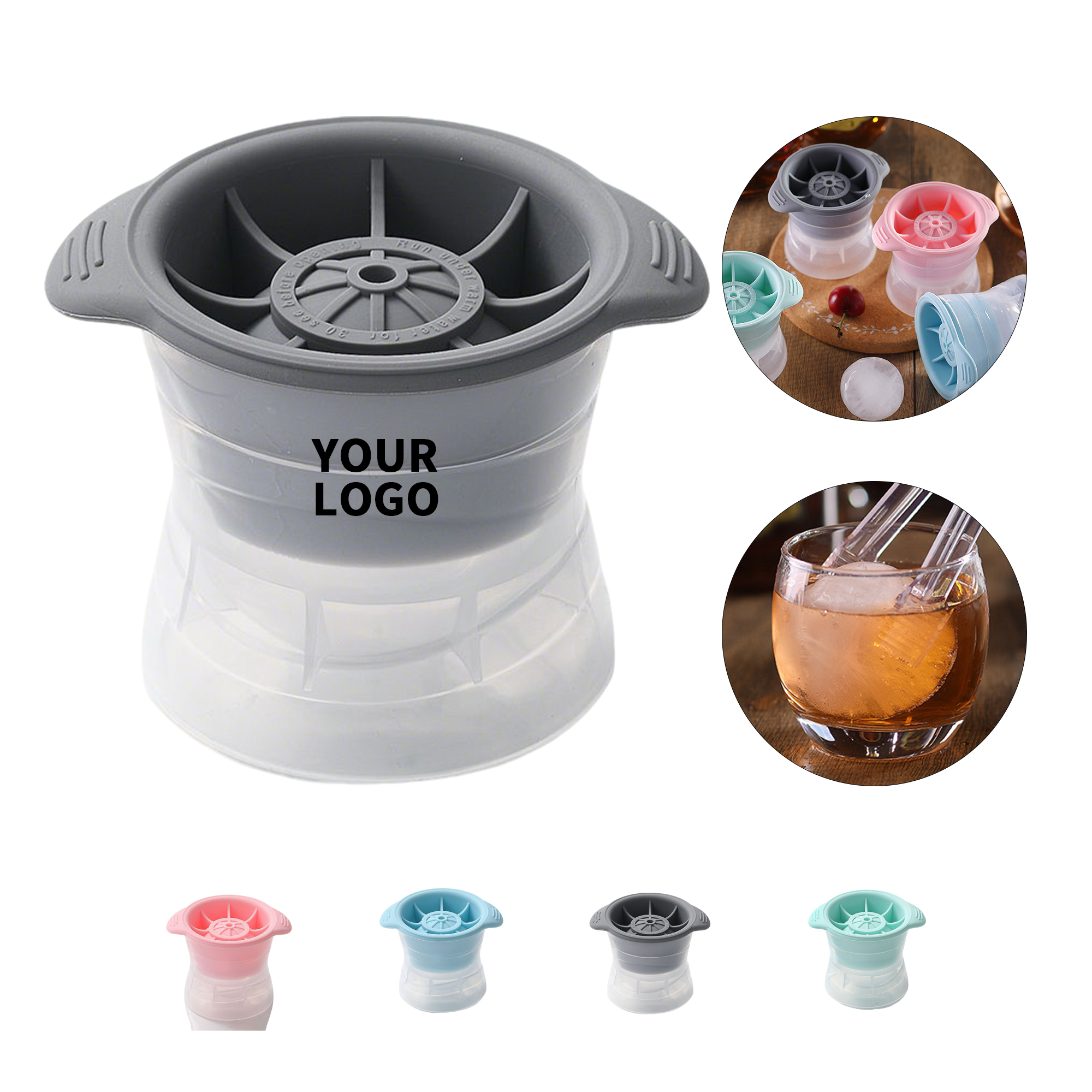 Silicone Ice Ball Mold 2.5" With Lid 3