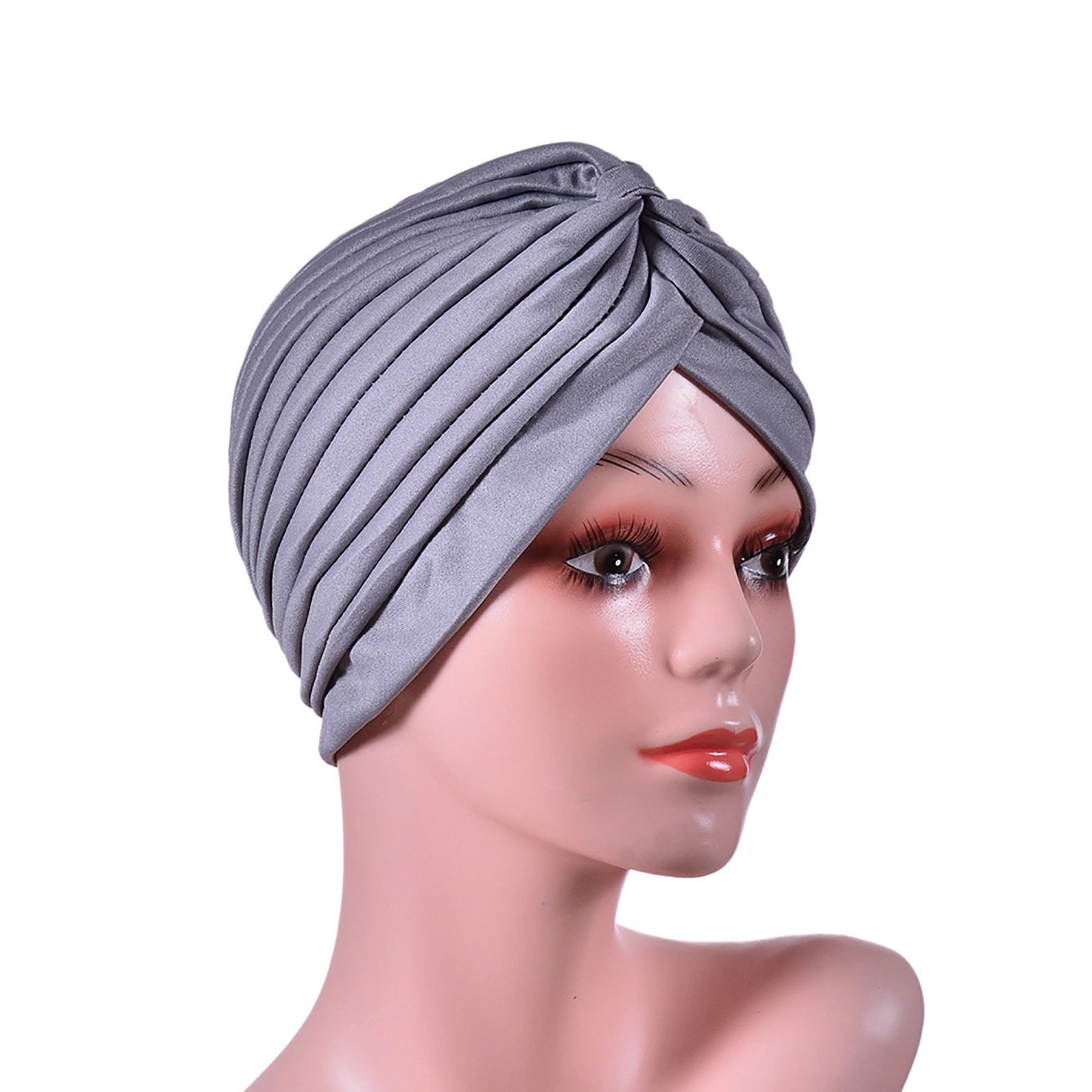 Stretch Turban Head Wrap Polyester Cap India 17