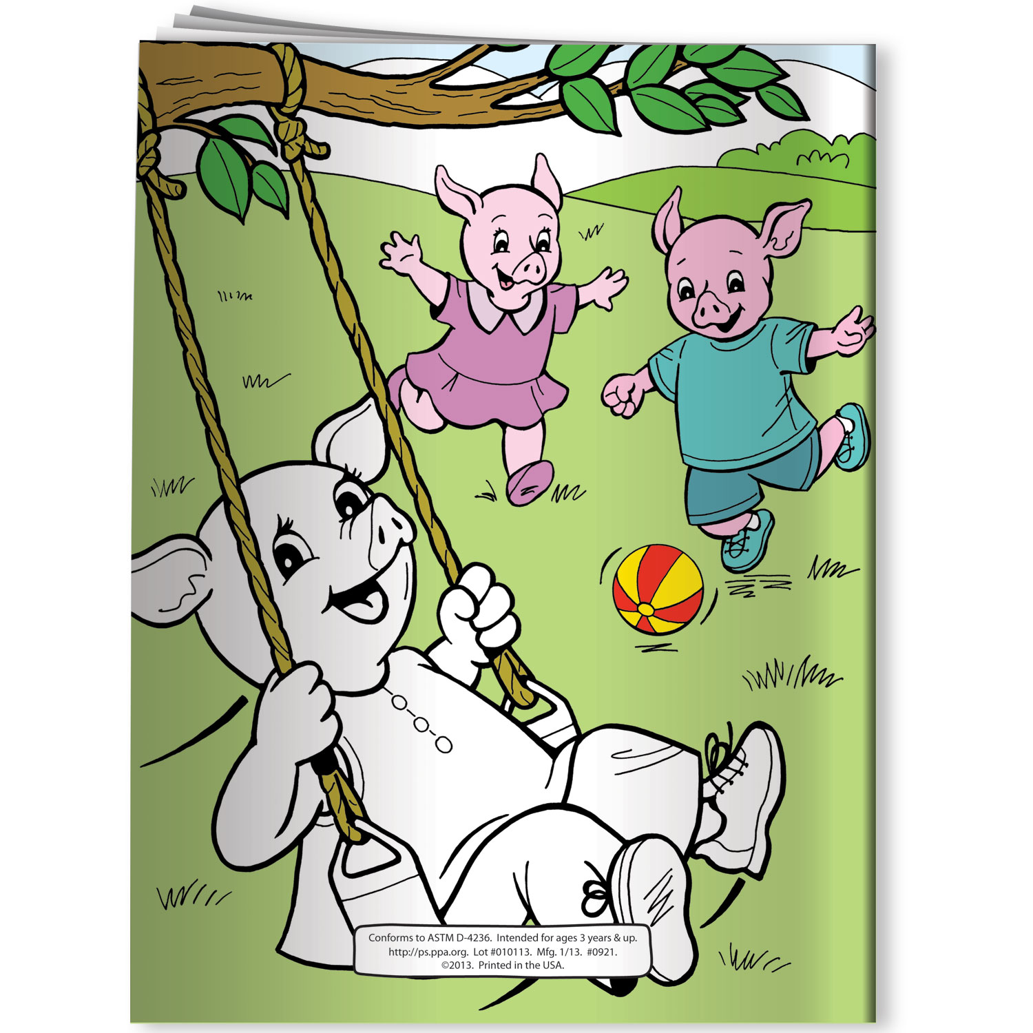 Combo Pack - CB1055 Coloring Book & 4-Pack of Crayons (Imprinted) in a Poly Bag 7