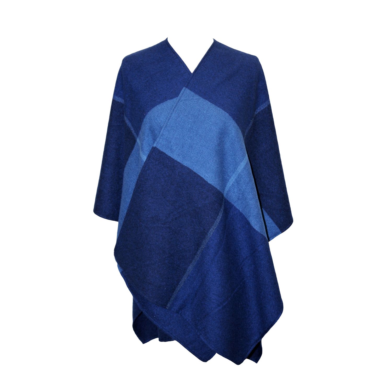 Royal and Light Blue Plaid Blanket Wrap 2
