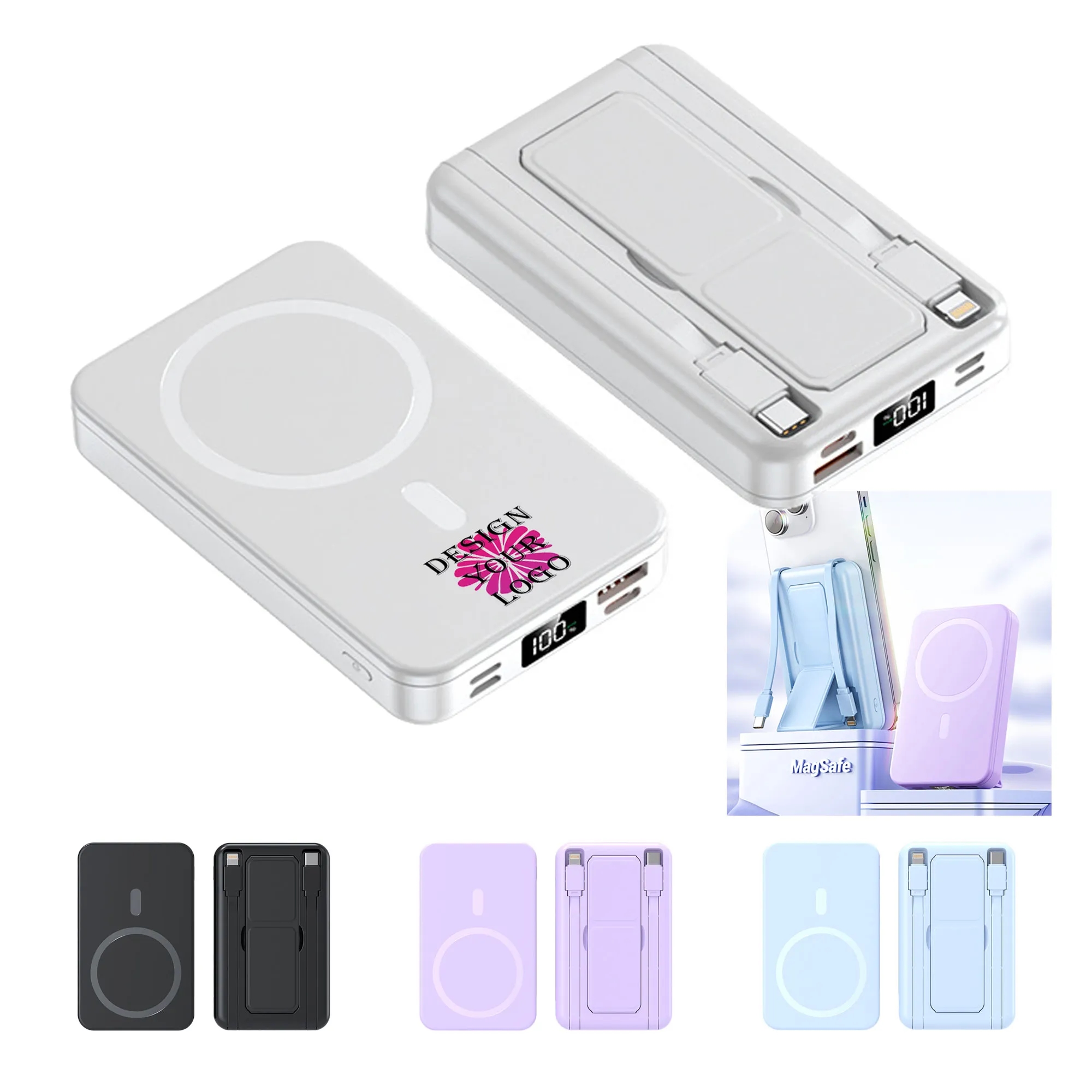10000mAh Wireless Magnetic Power Bank with Stand 2