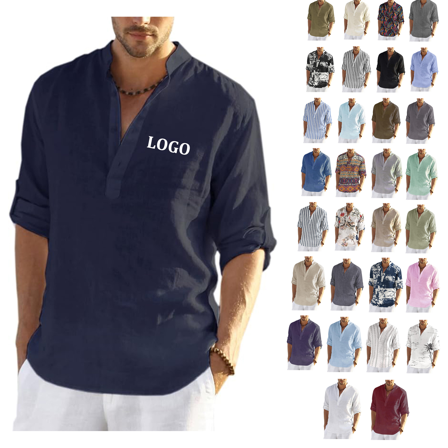 Men's Cotton And Linen Casual Shirts 5