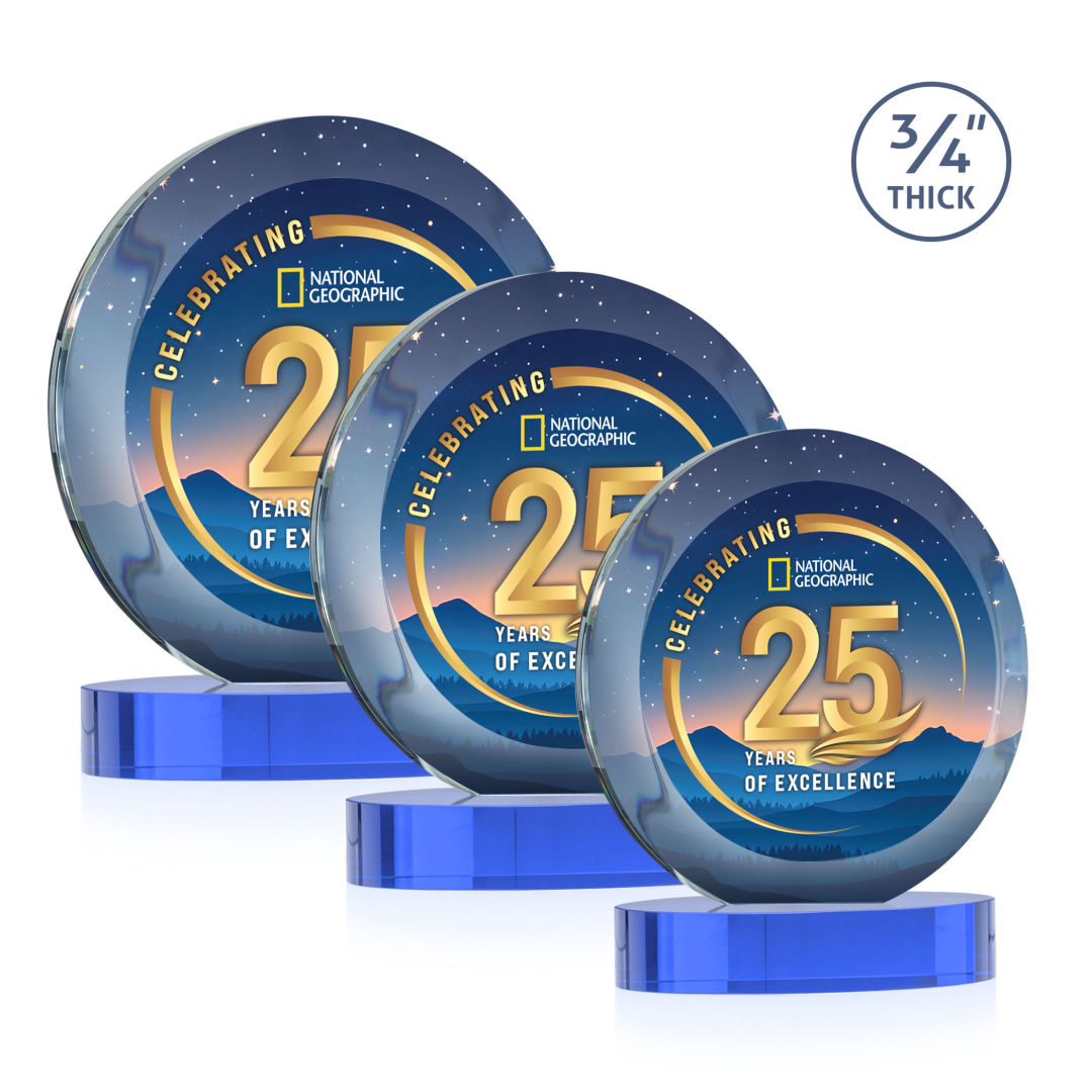 Gibralter Vividprint™ Award on Alberton Base - Sky Blue