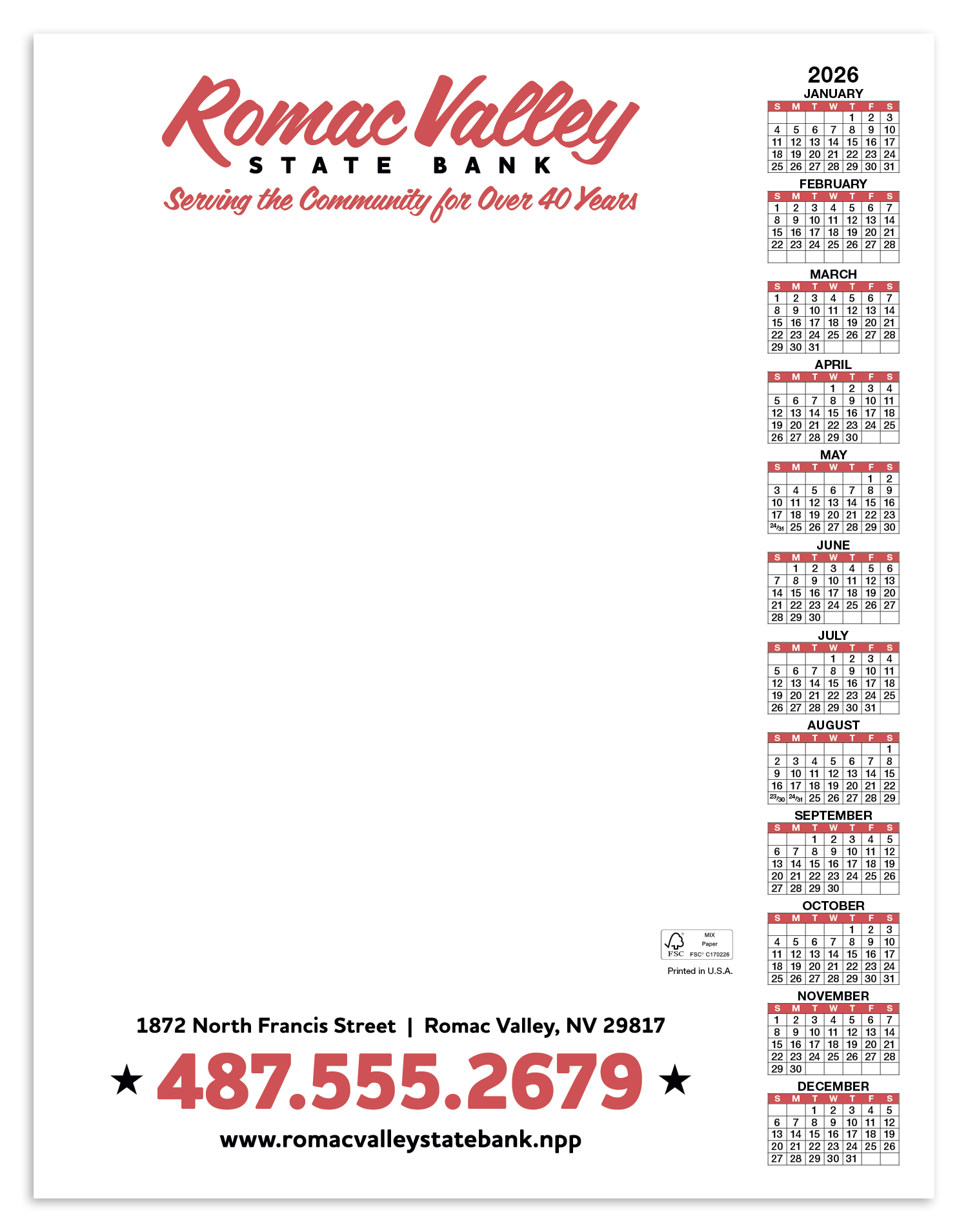 Skinner & Kennedy® Scratch Pad Calendar 44