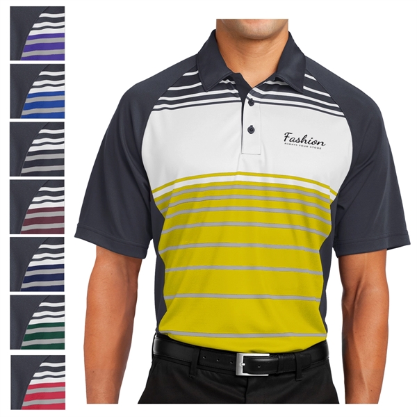 Sport-Tek Dry Zone Stripe-Accented Polo