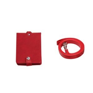 PU Lanyard 5 Pockets Folded PU Leather Card Holder 13