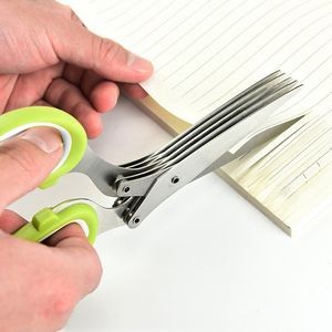 5 Blade Herb Chopper Scissors With Ergonomic Dual Color Handle 13