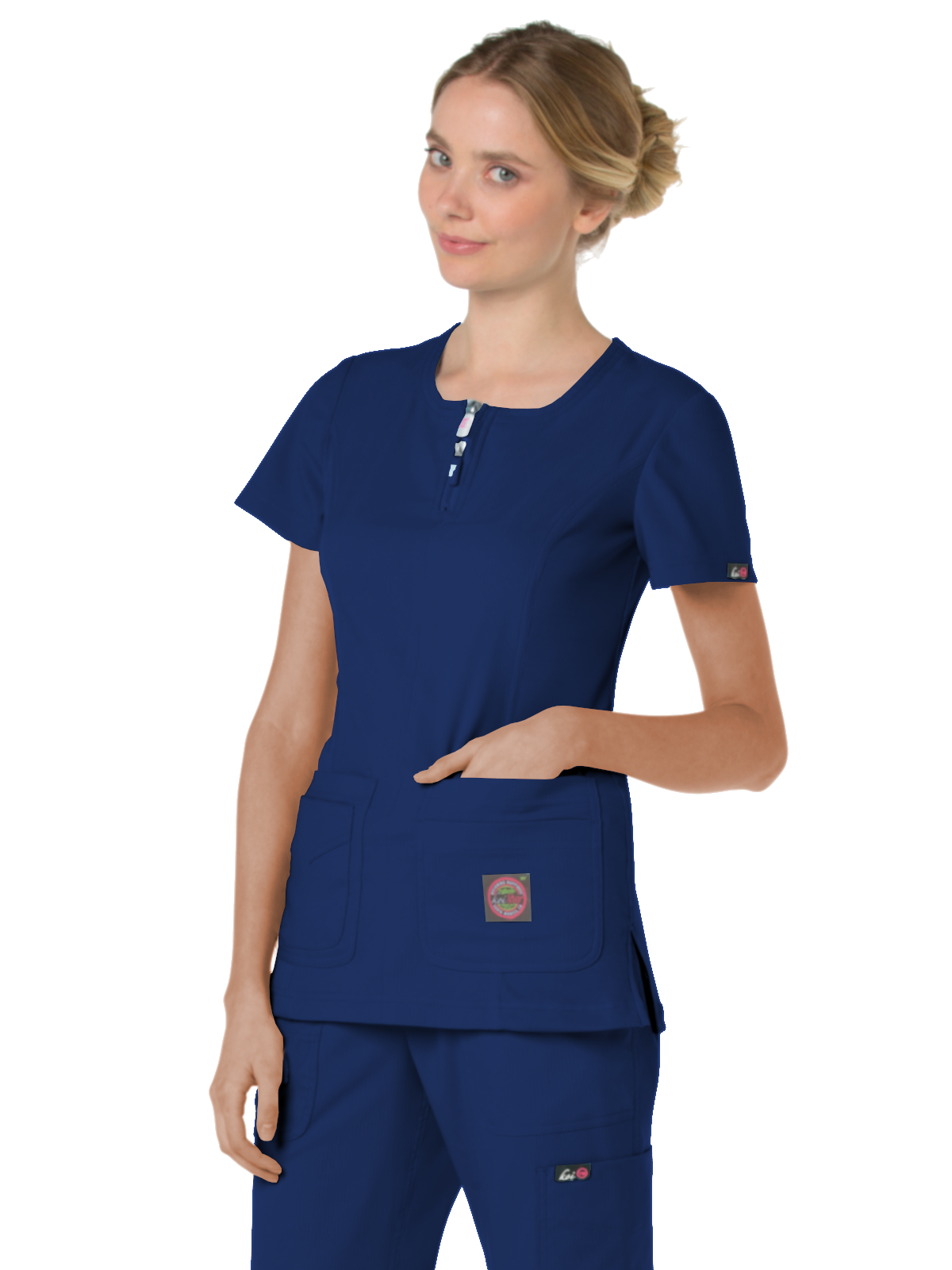koi - Lite - Women's Four-Pocket Zipper Neck Serenity Top 16
