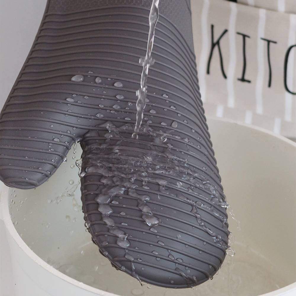 Kitchen Oven Ribbed Soft Silicone Mitt 3