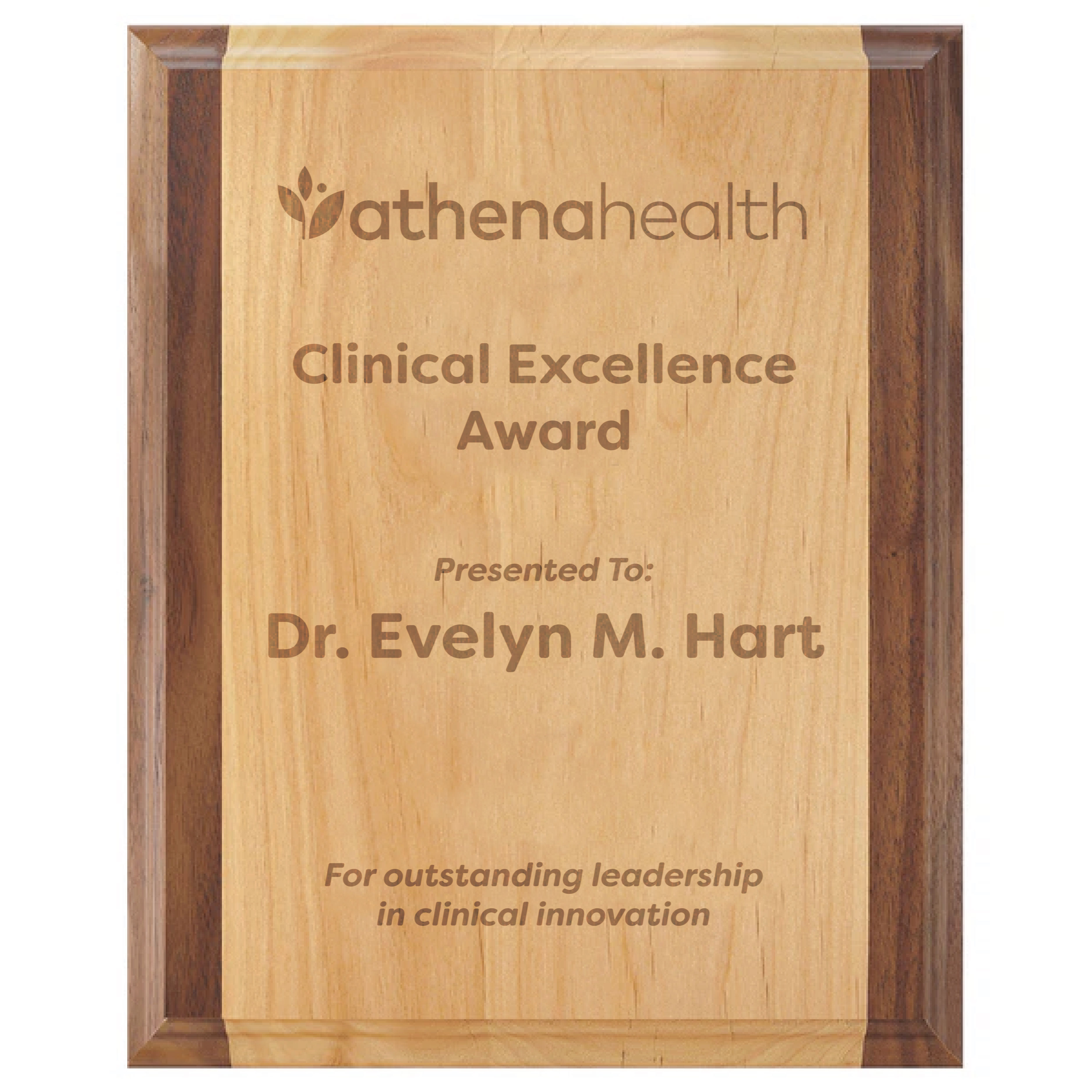 8" x 10" Genuine Red Alder & Genuine Walnut Plaque