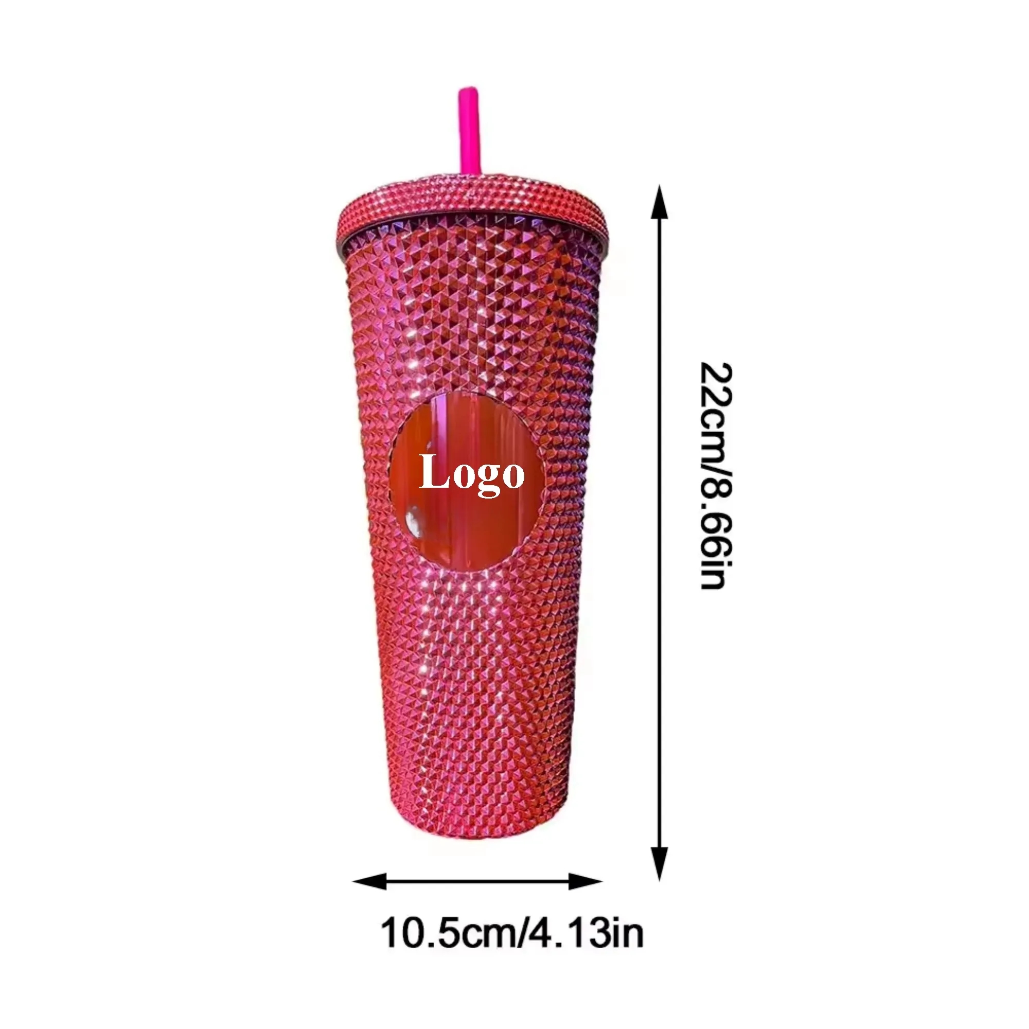 24oz Color Durian Pattern Drinking Cup With Lids And Straws 3