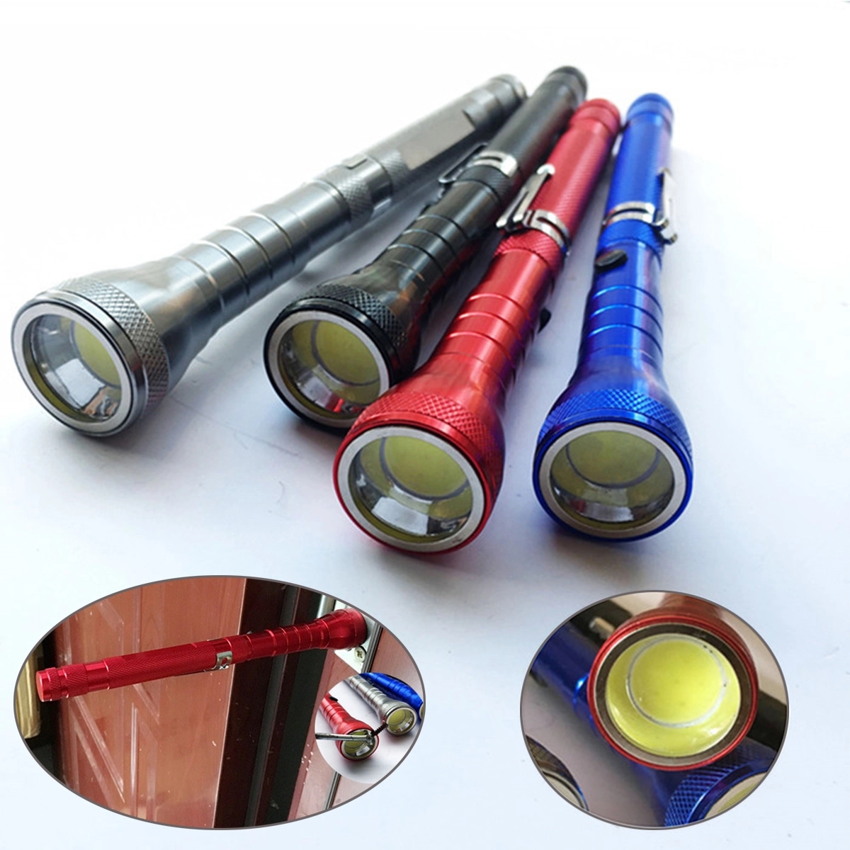 Magnetic 3 LED Telescopic Flashlight 8