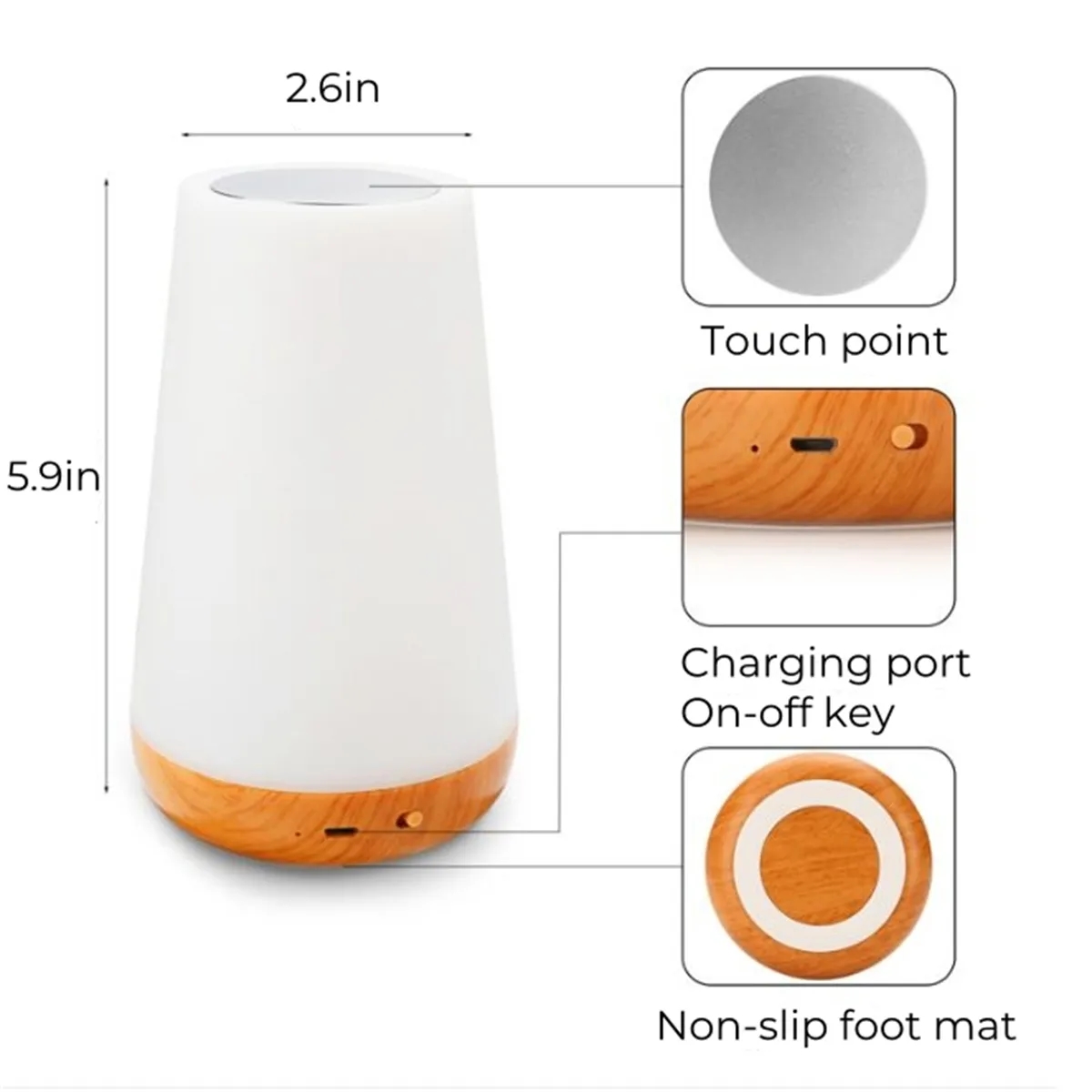 Dimmable Touch Lamp for Bedroom Night Light 6