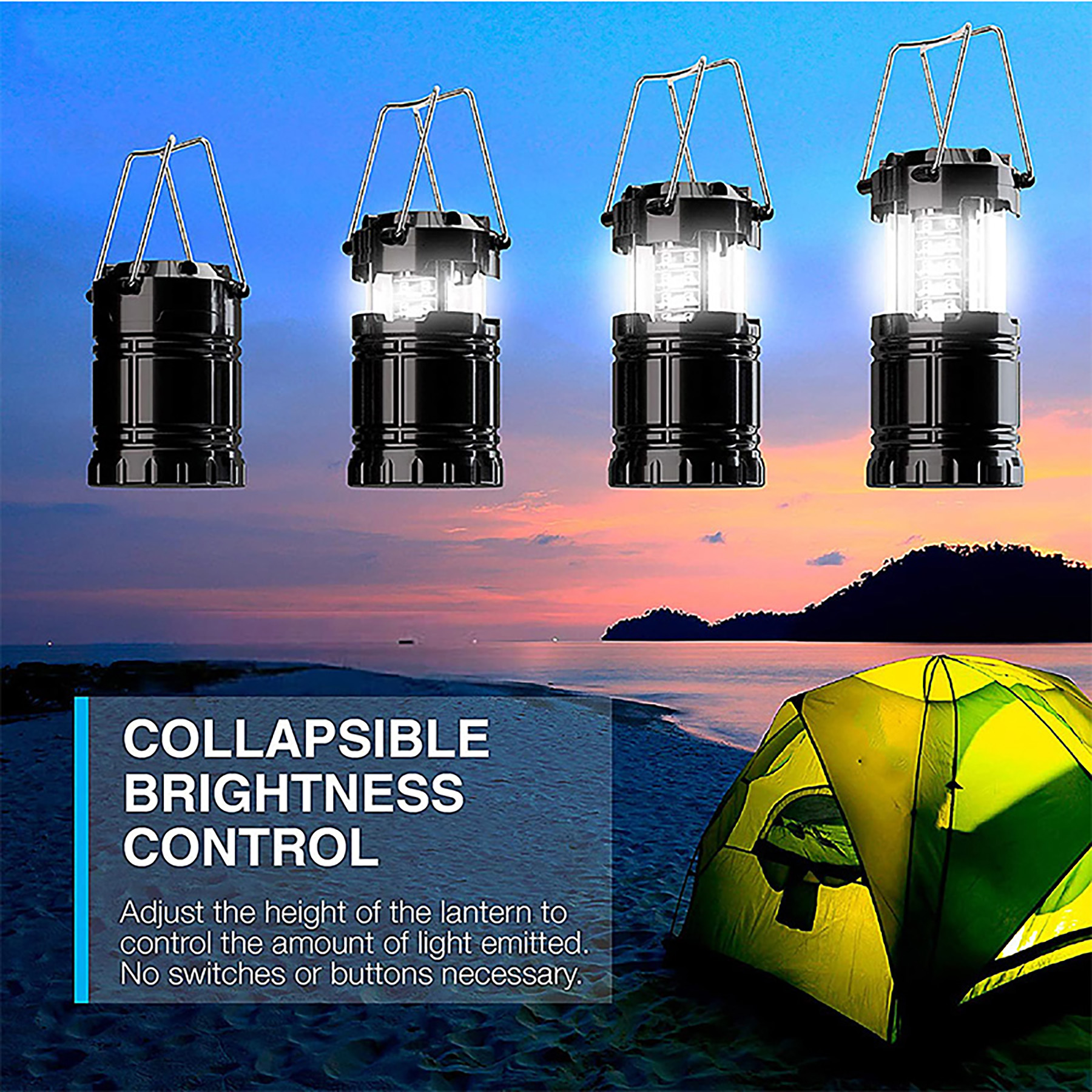 Portable LED Camping Lantern Flashlight 2