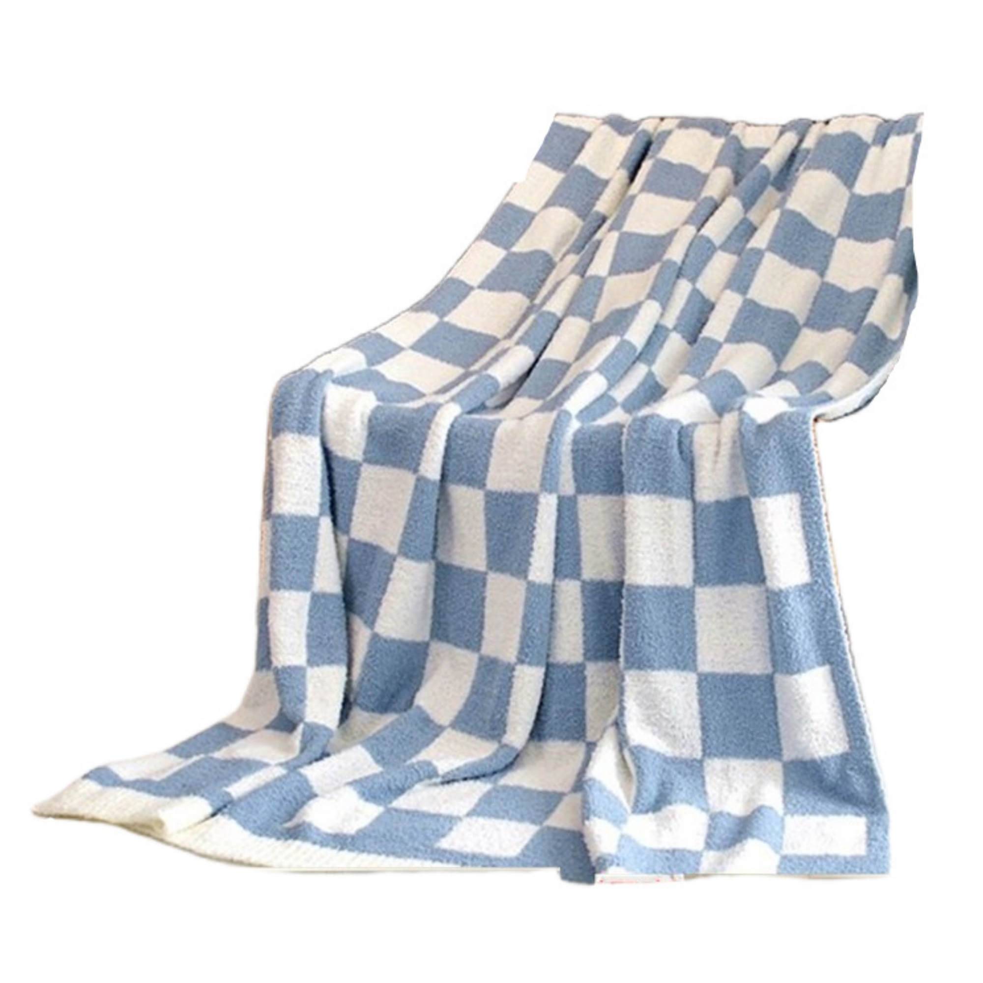 Fluffy Fuzzy Checkered Throw Blanket 8