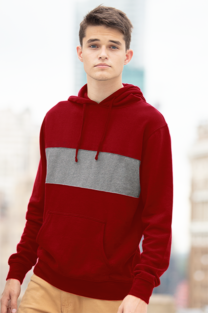 Premium Cotton Blocked Fleece Pullover Hoodie, custom hoodie or sweatshirt with logo imprint 41