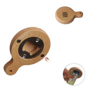 Elegant Wood Handle Bottle Opener With Magnet 13
