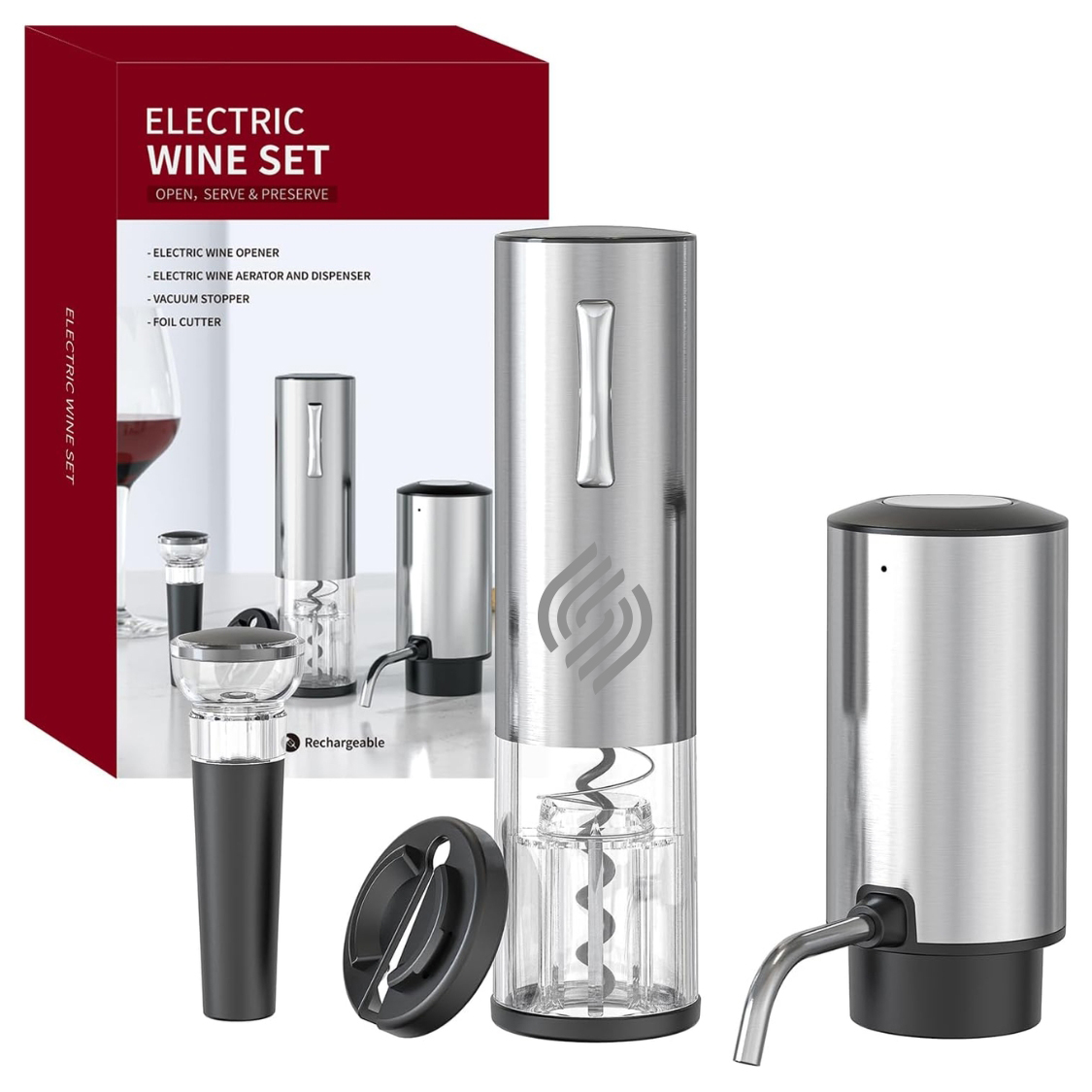 WineVault Automatic Opener, Aerator, Pourer & Preserver Set 1