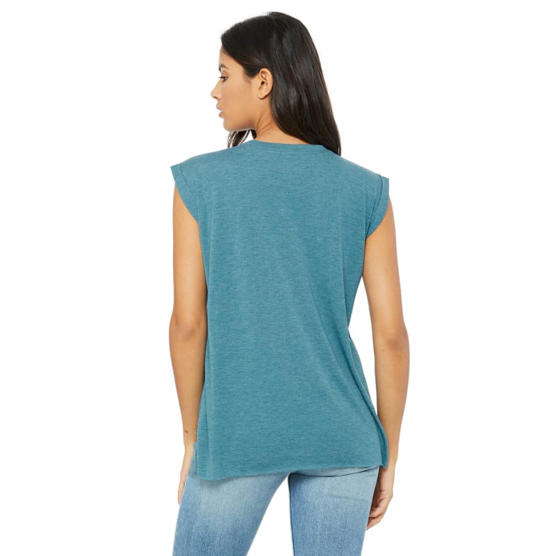 Bella + Canvas Ladies' Flowy Muscle T-Shirt With Rolled Cuff 2