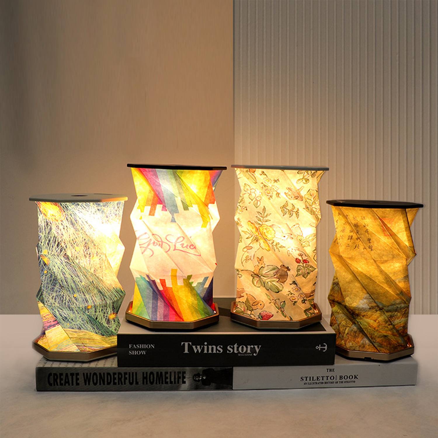 Custom Dimmable Collapsible Rechargeable Paper Lamp 9