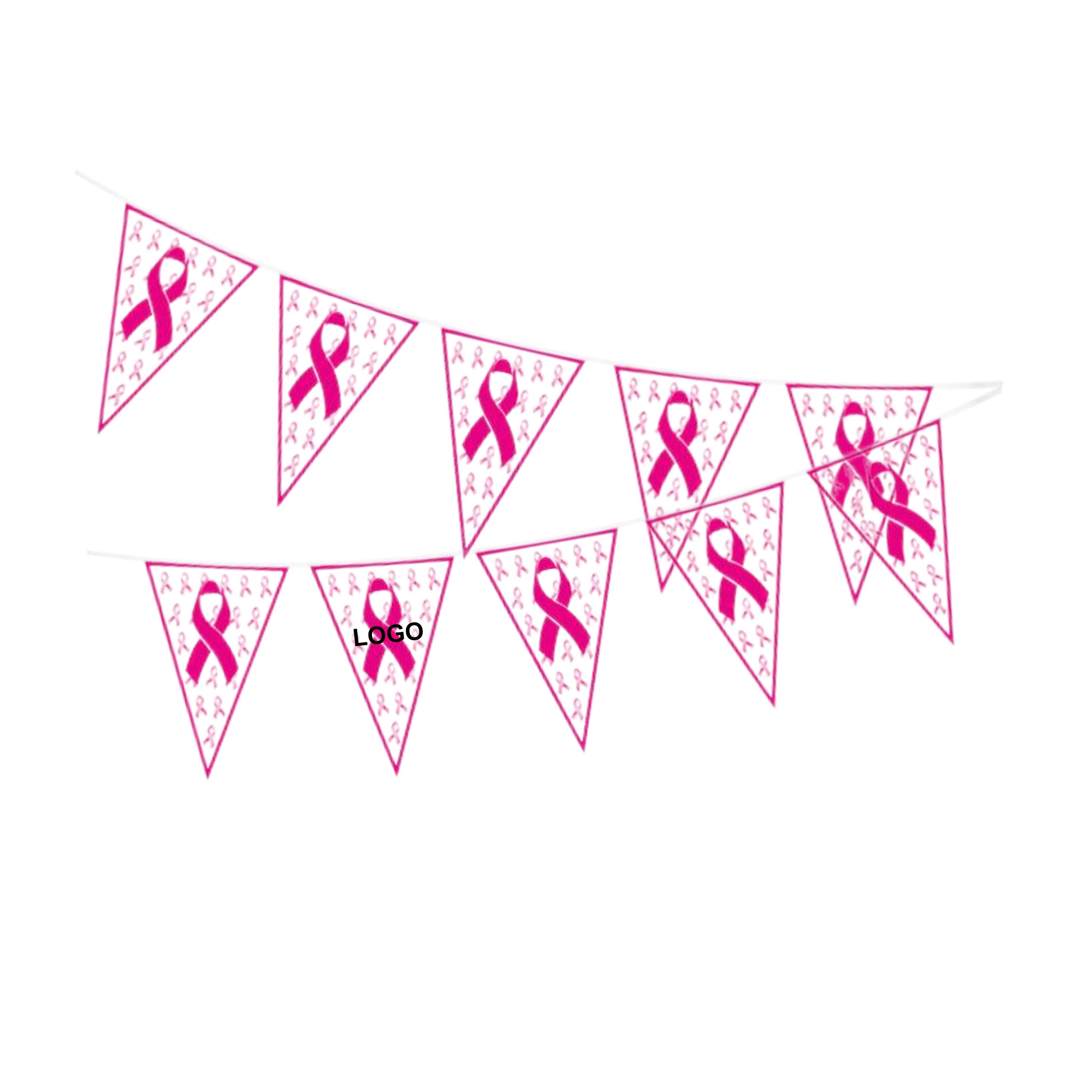 Pink Ribbon String Flag (direct import) 3