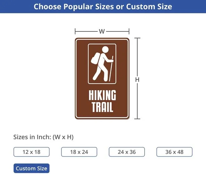 Custom Trail Markers Signs (1ft x 1ft/Sqft) 2