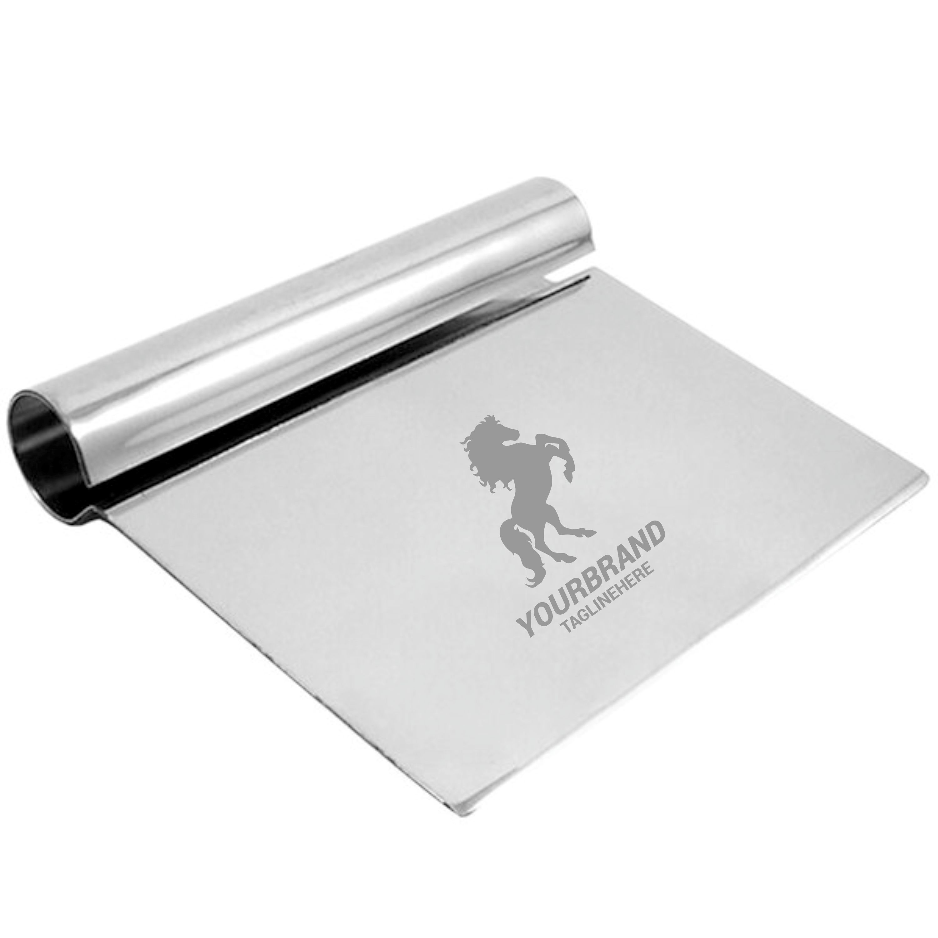 5 1/4" x 4 1/2" Stainless Steel Dough Cutter / Bench Scraper