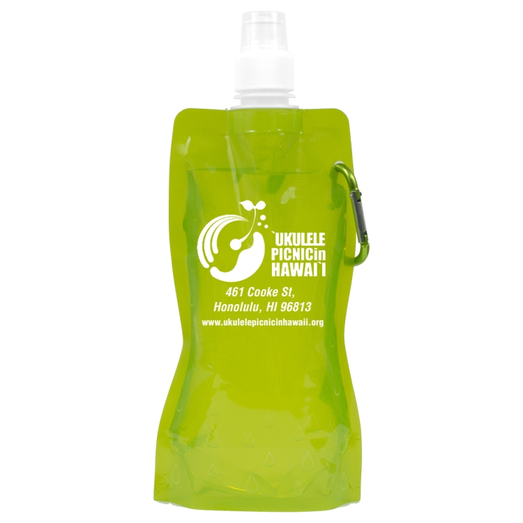 "Roll Up" 18 oz Foldable and Reusable Water Bottle with Matching Carabiner 38