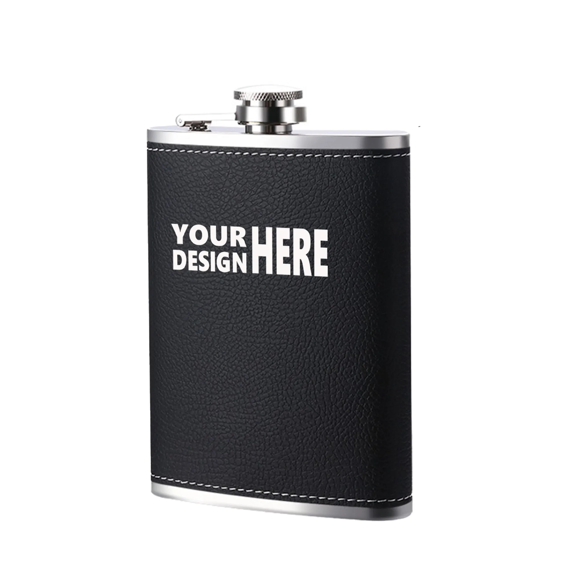 8oz Portable Outdoor Stainless Steel Flask, custom water bottle with logo imprint 2